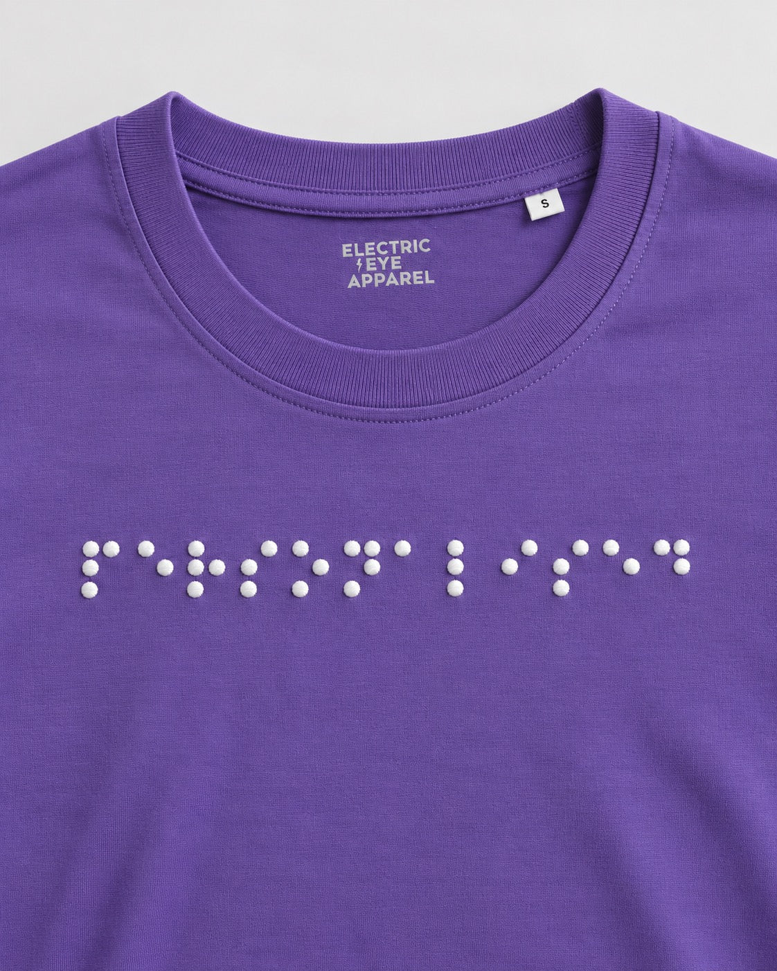 Personalised Braille Lyric Centre Chest Embroidered premium organic kids 'Mini Creator' t-shirt - convert lyrics to braille, choose your own thread colour