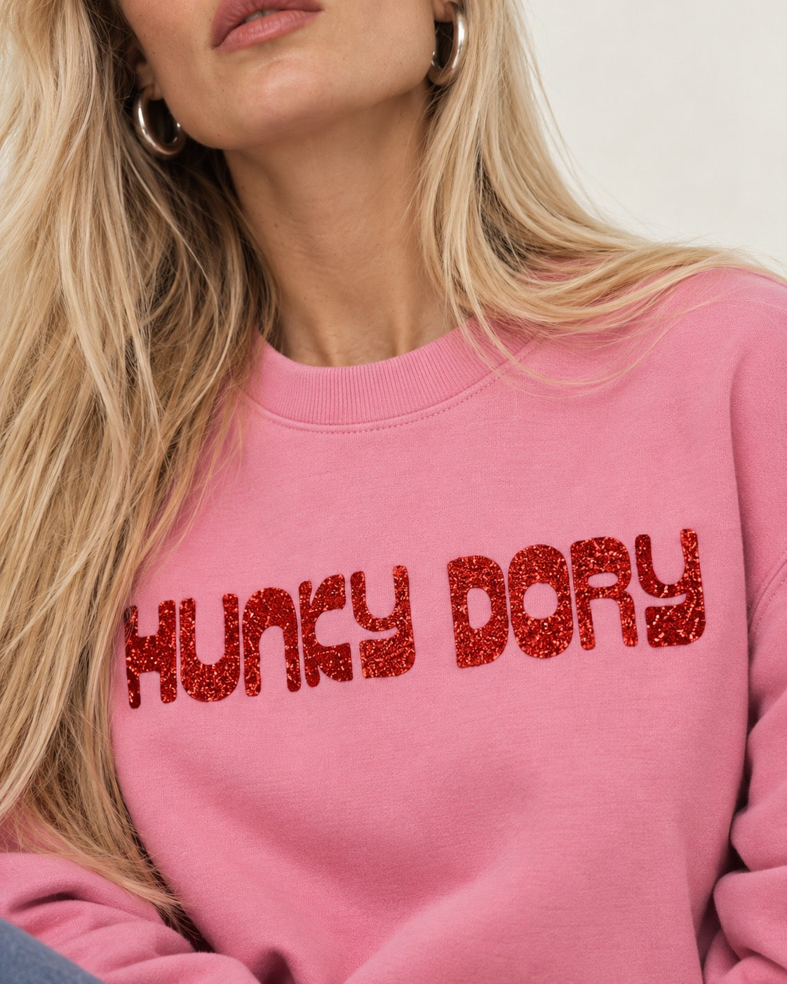 'HUNKY DORY' embroidered organic women's dropped shoulder 'alma' sweatshirt