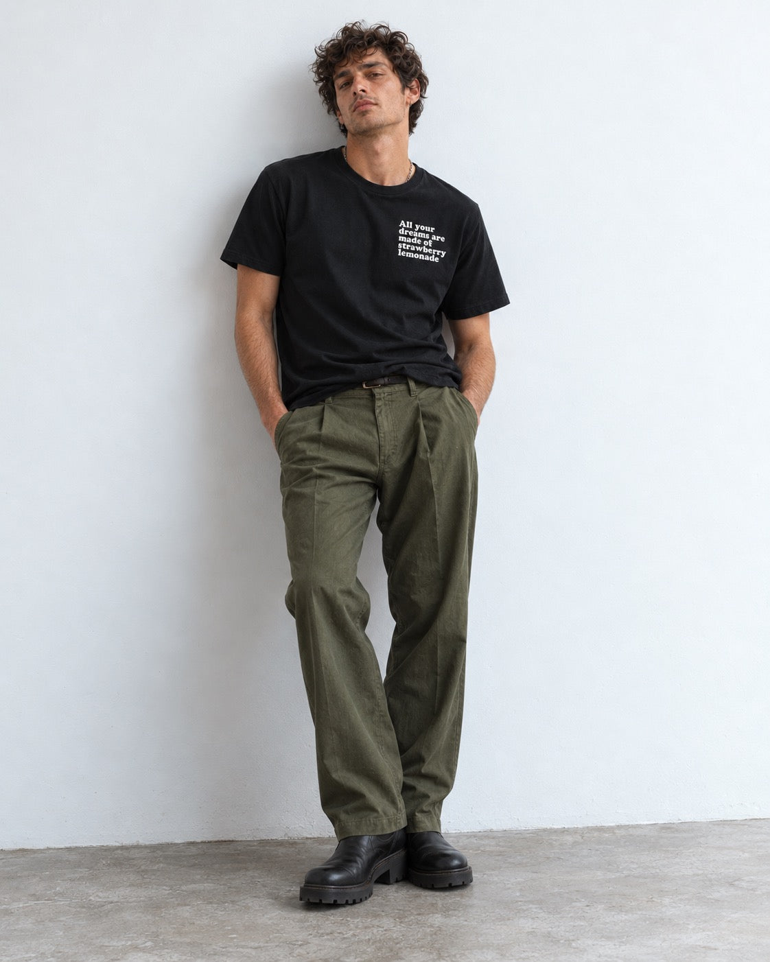 Men's 'ALL YOUR DREAMS ARE MADE OF STRAWBERRY LEMONADE' left chest embroidered premium organic classic fit 'Creator' t-shirt