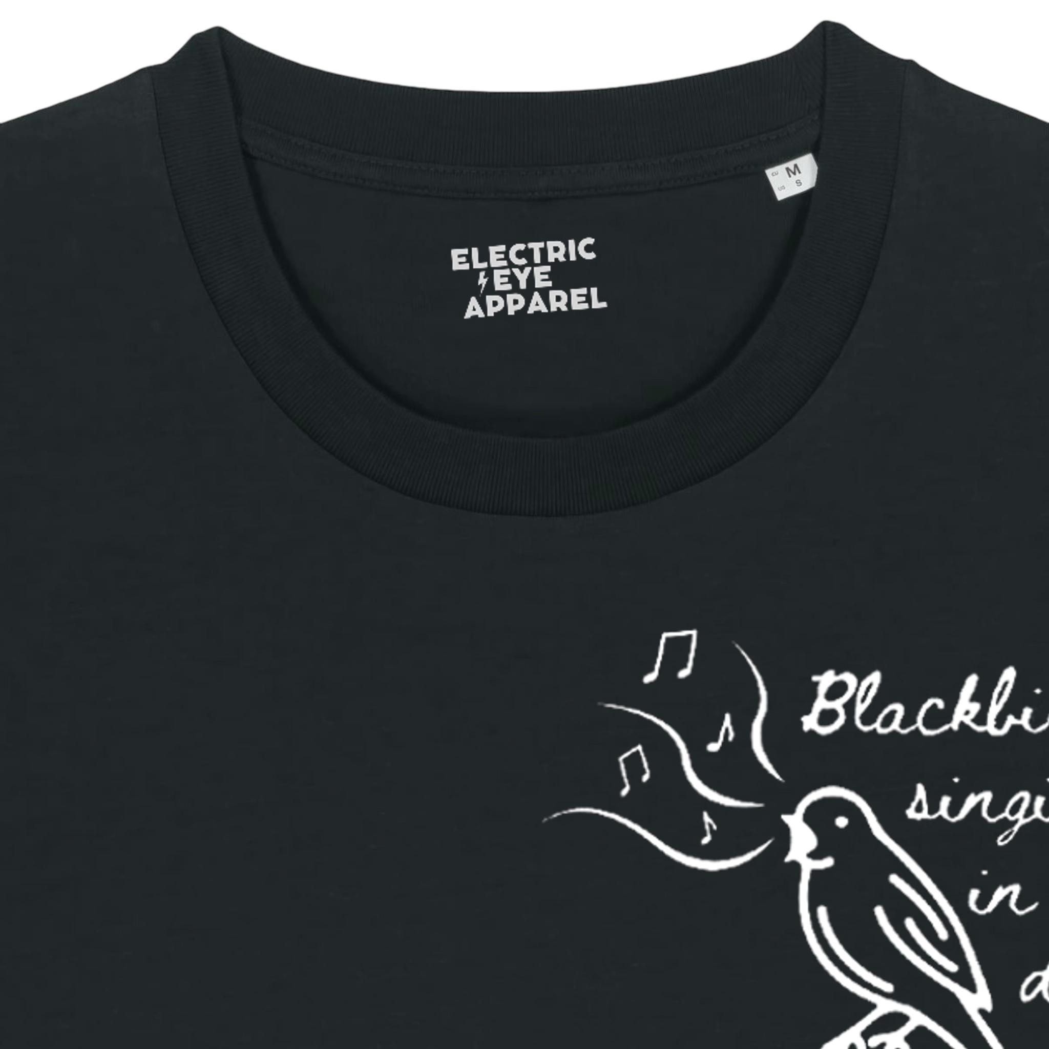 'BLACKBIRD SINGING' embroidered premium organic iconic men's t-shirt - inspired by The Beatles