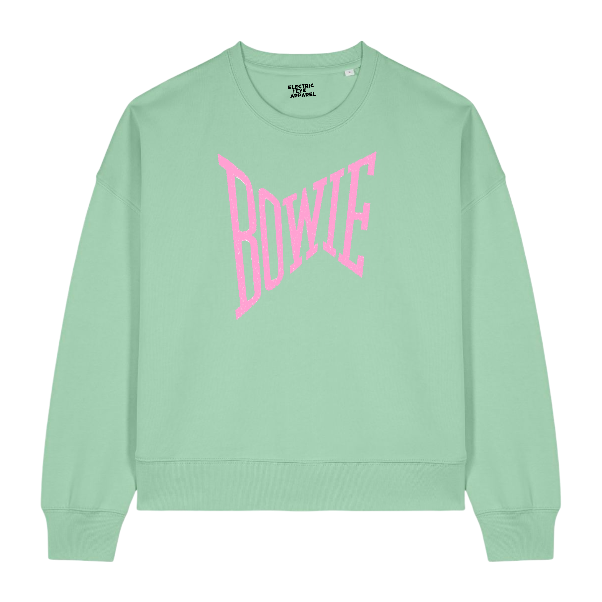 'BOWIE' embroidered organic women's raglan sleeve 'clara' sweatshirt