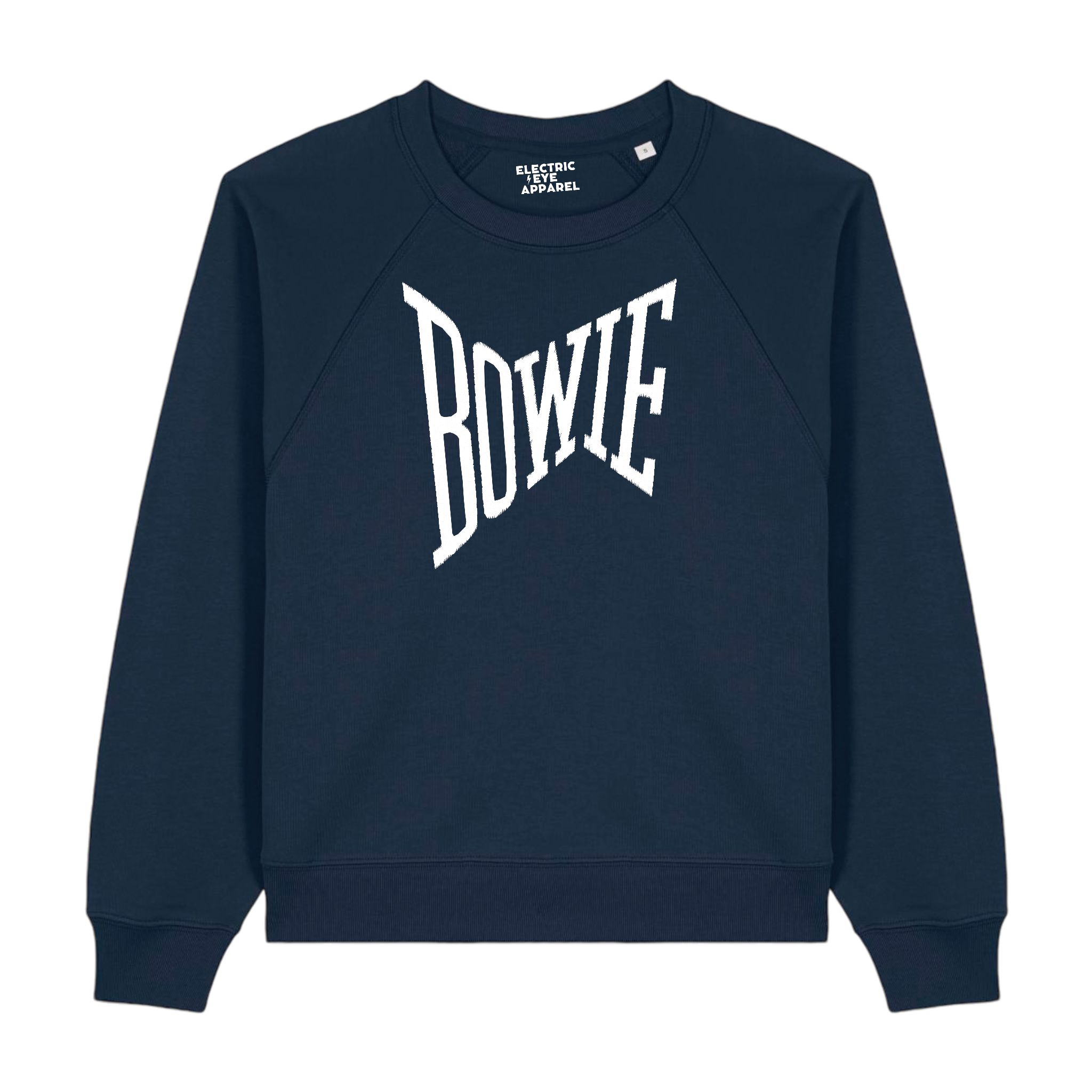 'BOWIE' embroidered organic women's raglan sleeve 'clara' sweatshirt