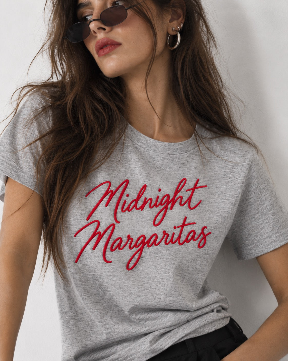 'Midnight Margaritas' embroidered premium organic women's classic fit 'Muser' t-shirt - sizes XS-5XL