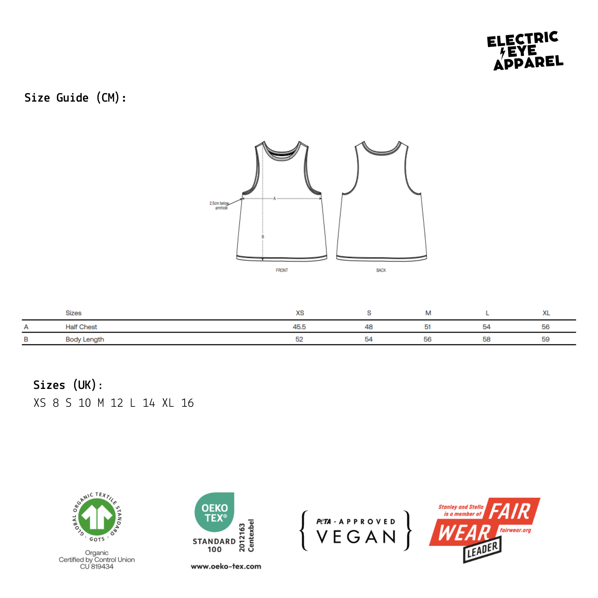 Limited Edition 'SHE'S ELECTRIC' glitter embroidered women's organic cotton 'dancer' tank top - inspired by Oasis