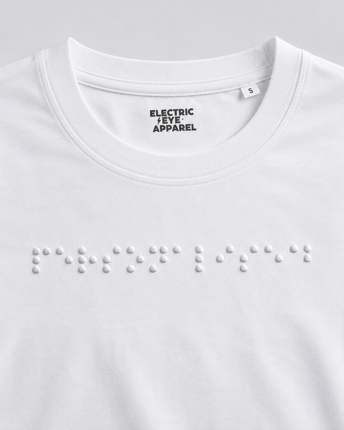 Personalised Braille Lyric Centre Chest Embroidered premium organic women's 'Muser' t-shirt - convert lyrics to braille, choose your own thread colour