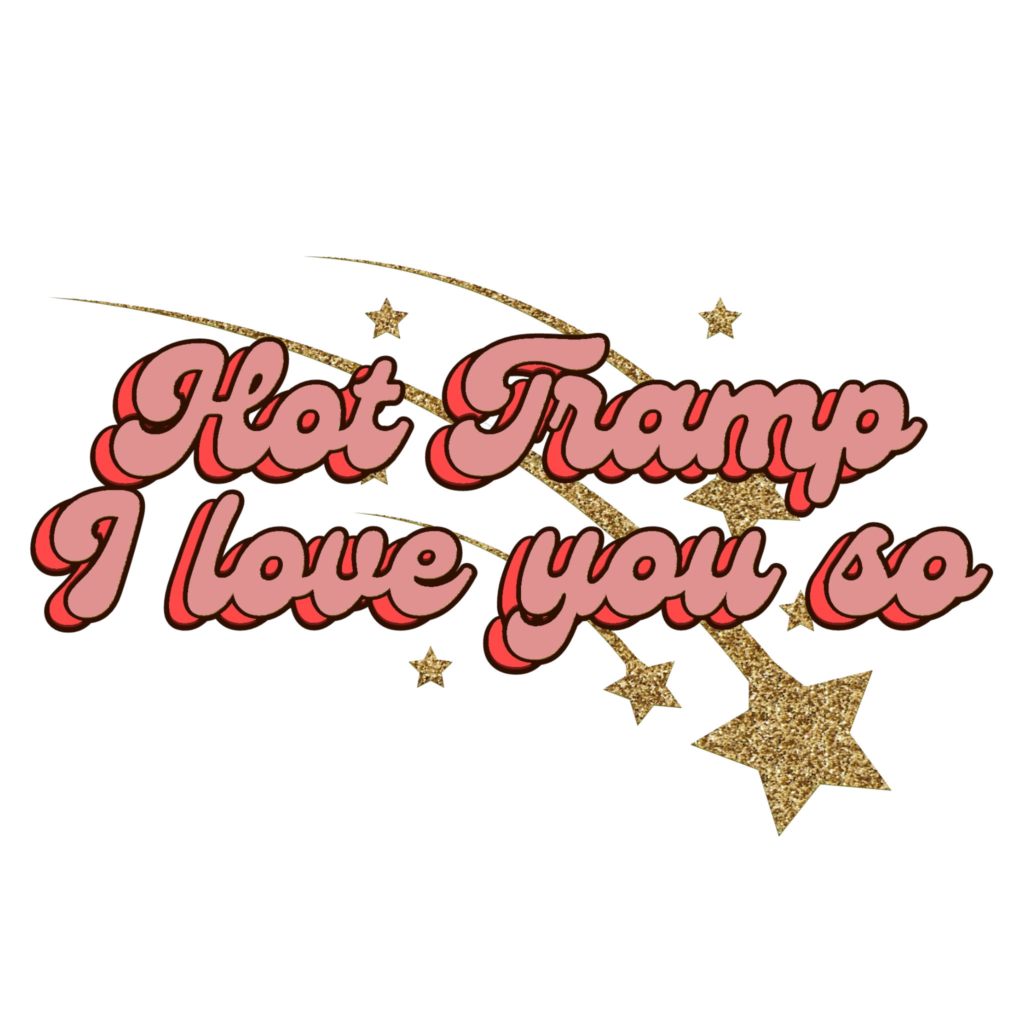Limited Edition 'HOT TRAMP I LOVE YOU SO' 1970s glitter star embroidered organic women's dropped shoulder 'alma' sweatshirt - inspired by David Bowie
