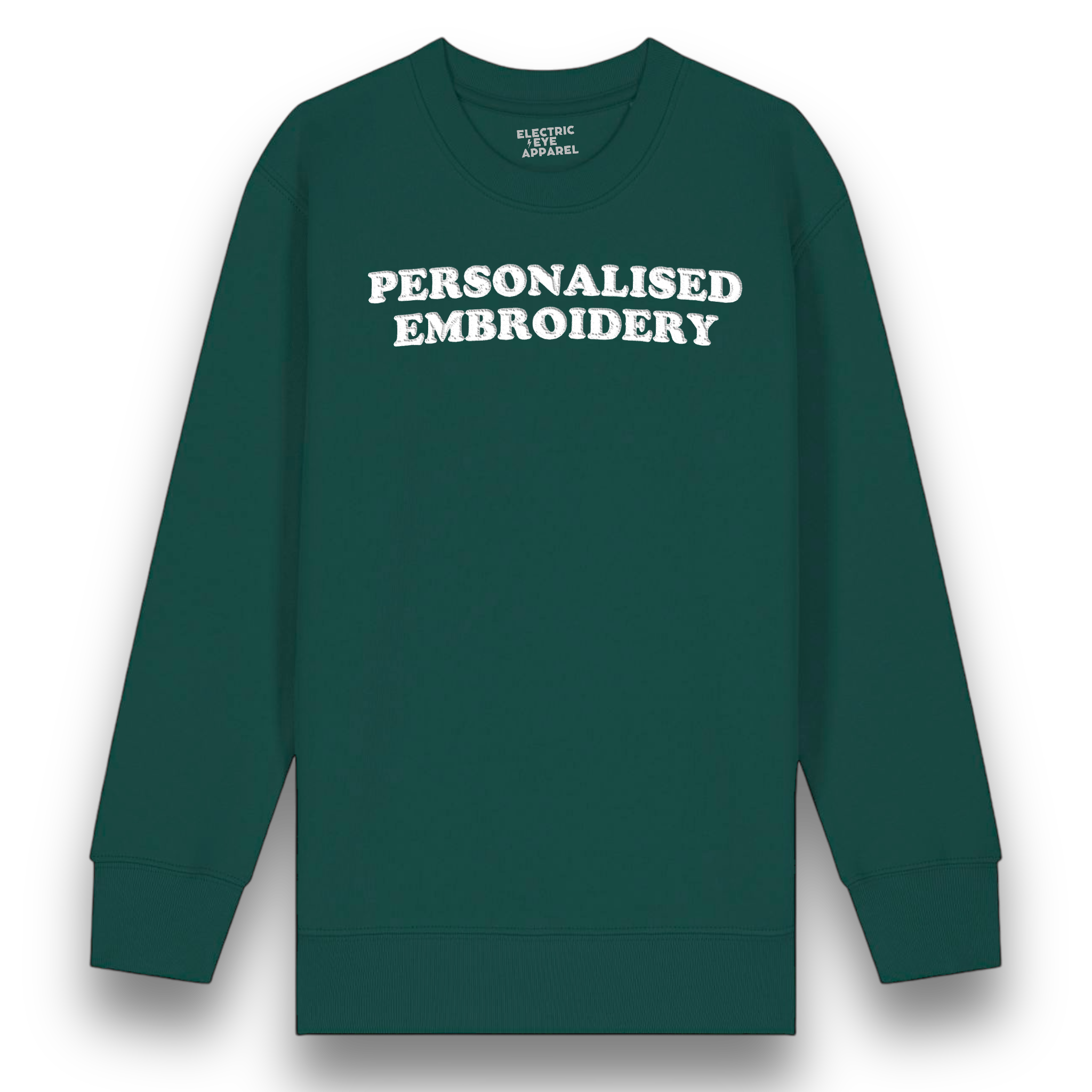 Personalised Lyric Centre Chest Embroidered premium organic iconic kids classic 'Mini Changer' sweatshirt - choose your own lyrics, font and thread colour