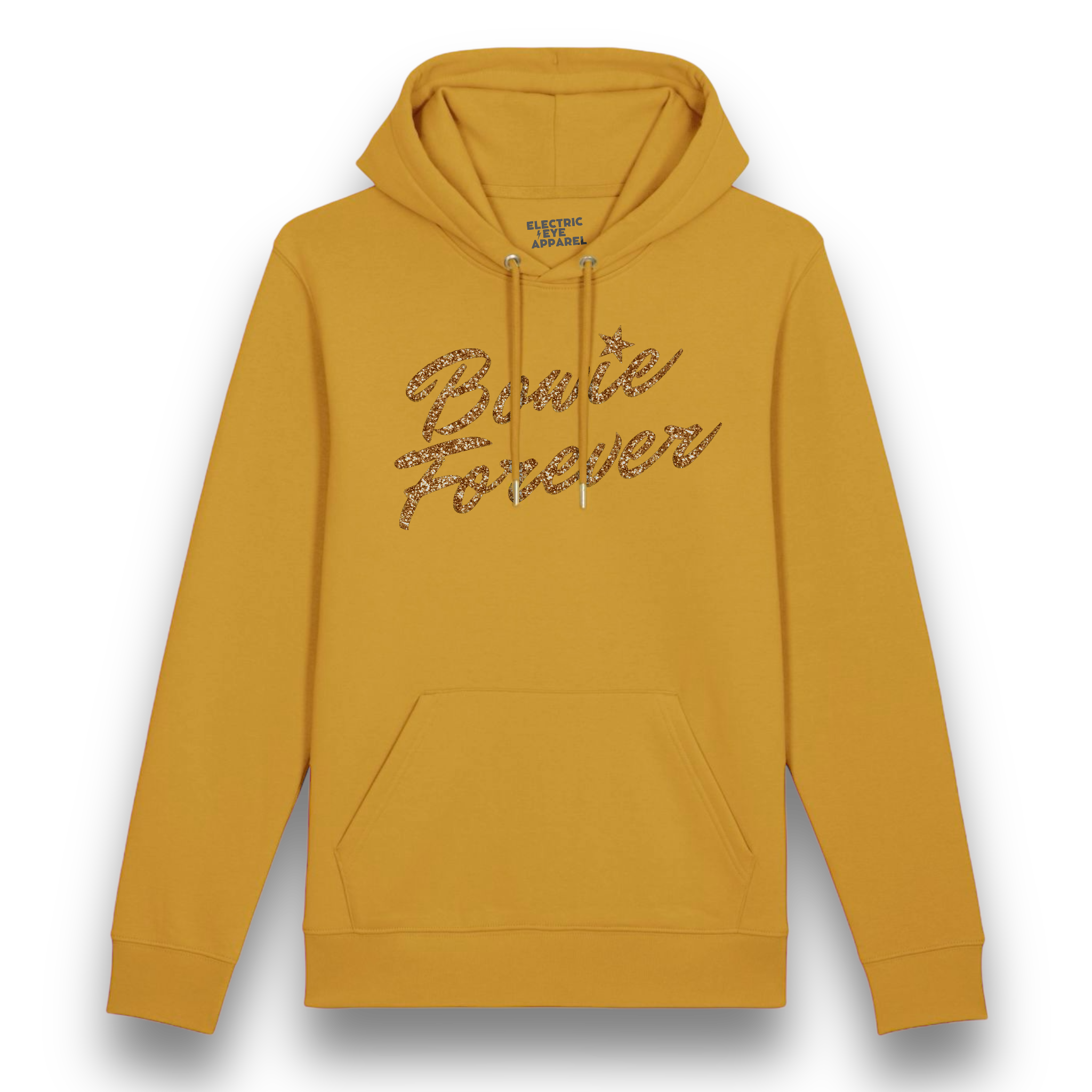 Limited Edition 'BOWIE FOREVER' glitter embroidered organic cotton unisex 'cruiser' hoodie