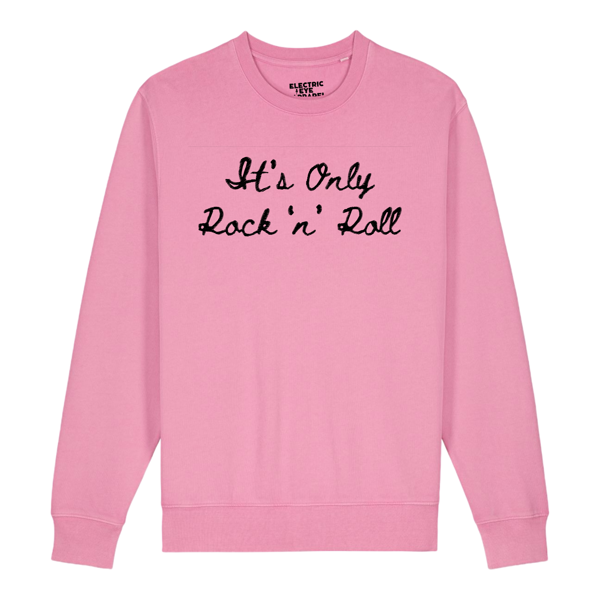 'IT'S ONLY ROCK 'N' ROLL' embroidered organic unisex 'matcher' vintage sweatshirt - inspired by The Rolling Stones