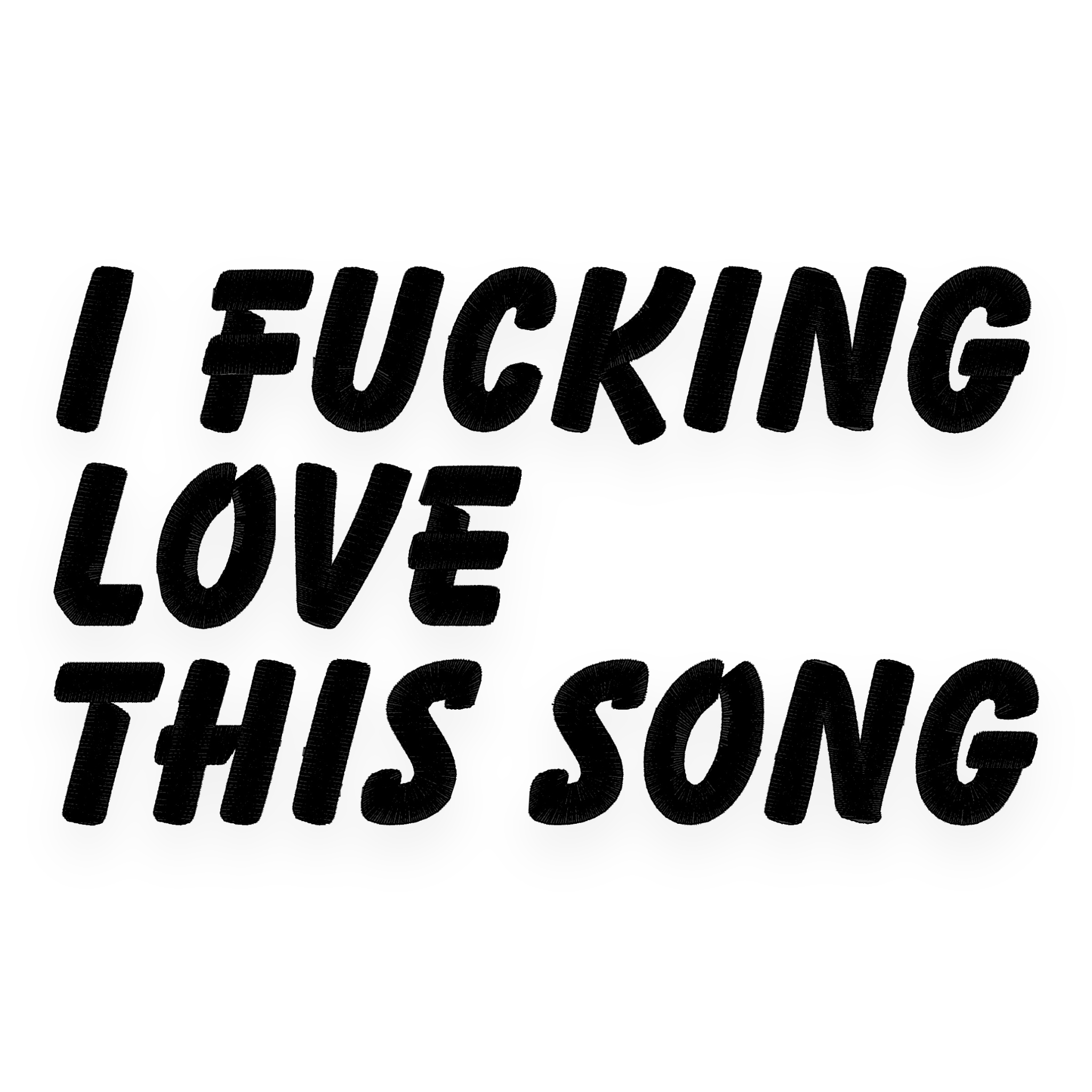 'I F CKING LOVE THIS SONG' left chest embroidered premium organic iconic 'expresser' women's fitted t-shirt