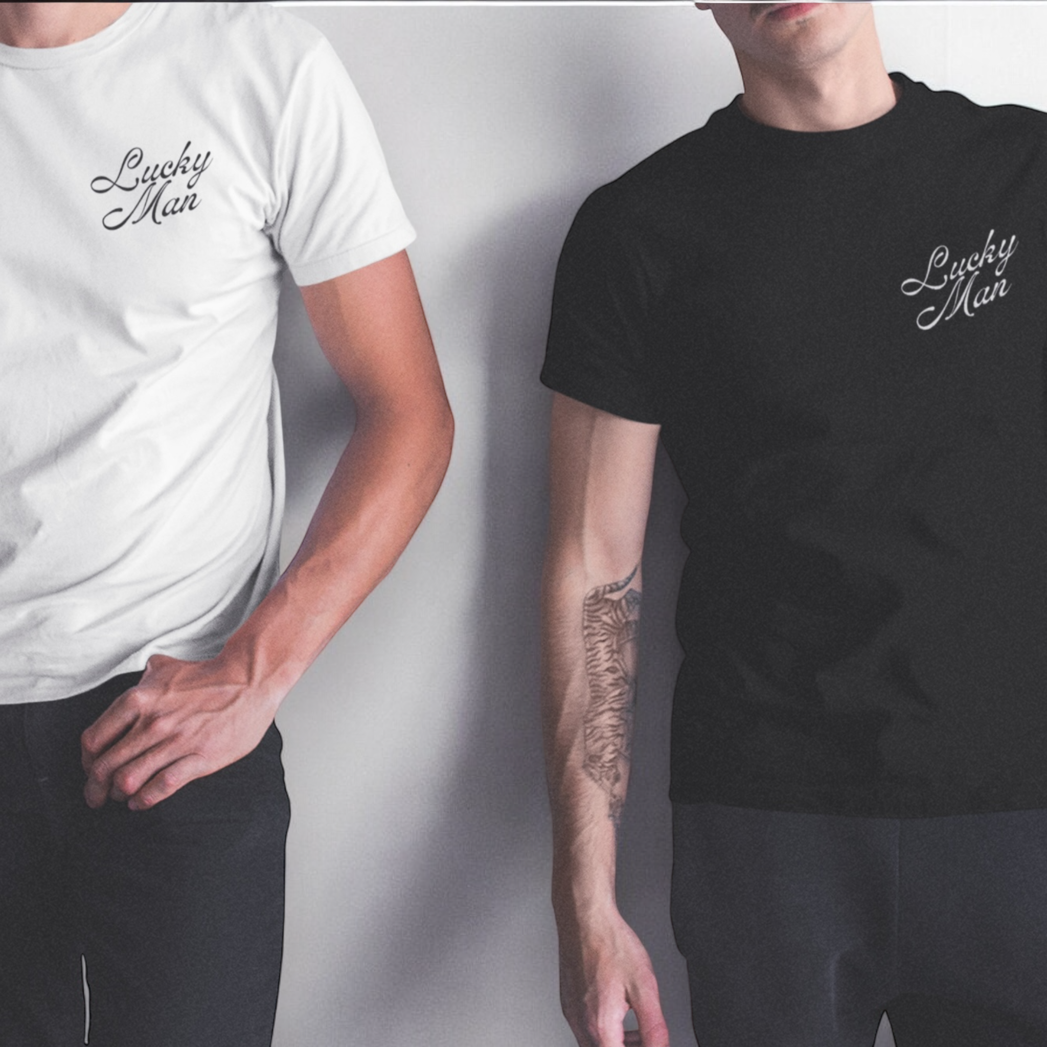 'Lucky Man' 90s style left chest embroidered premium organic iconic men's 'rocker' t-shirt - inspired by The Verve
