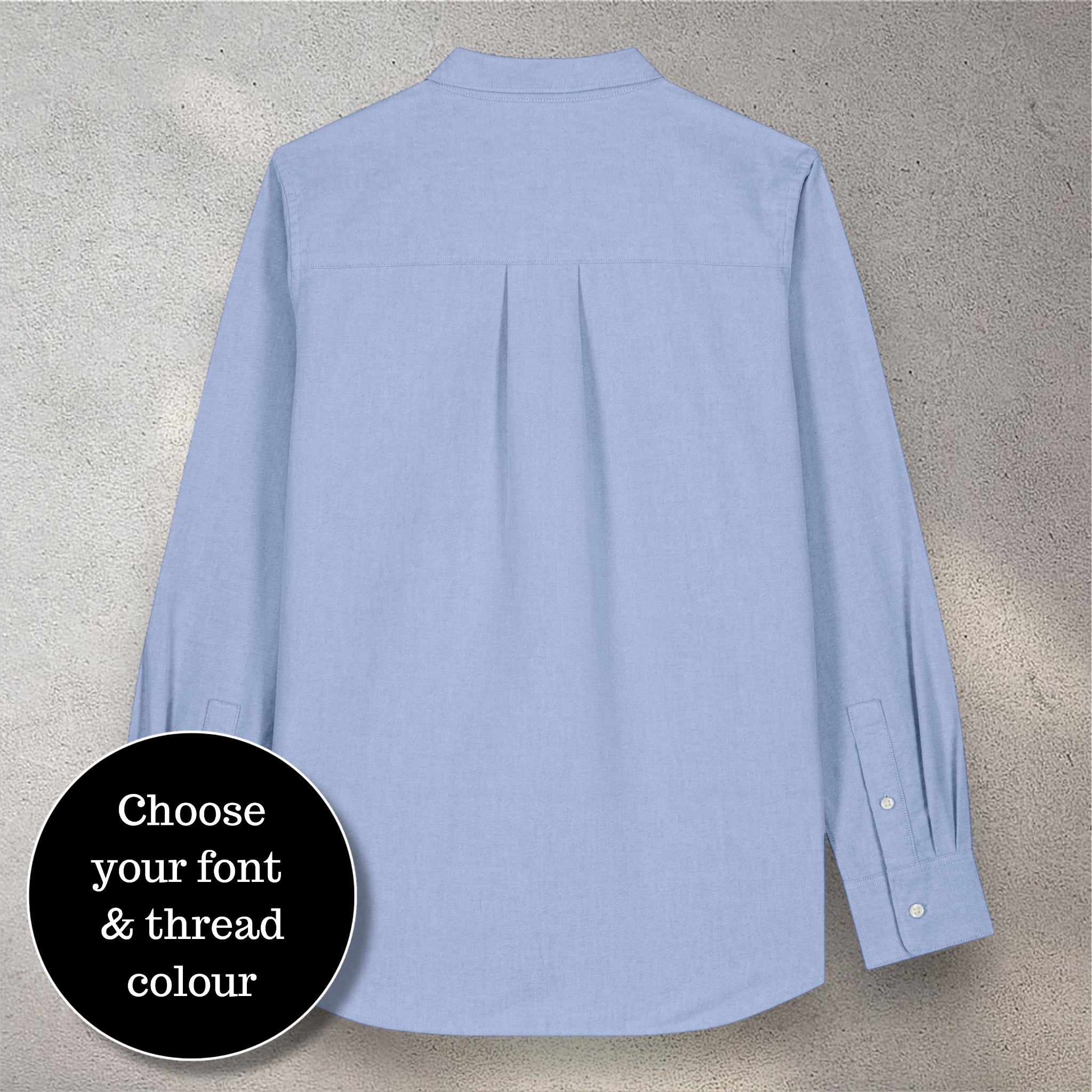 Personalised left chest embroidered women's classic fit organic cotton 'Oxford' shirt - choose your own font & thread colour