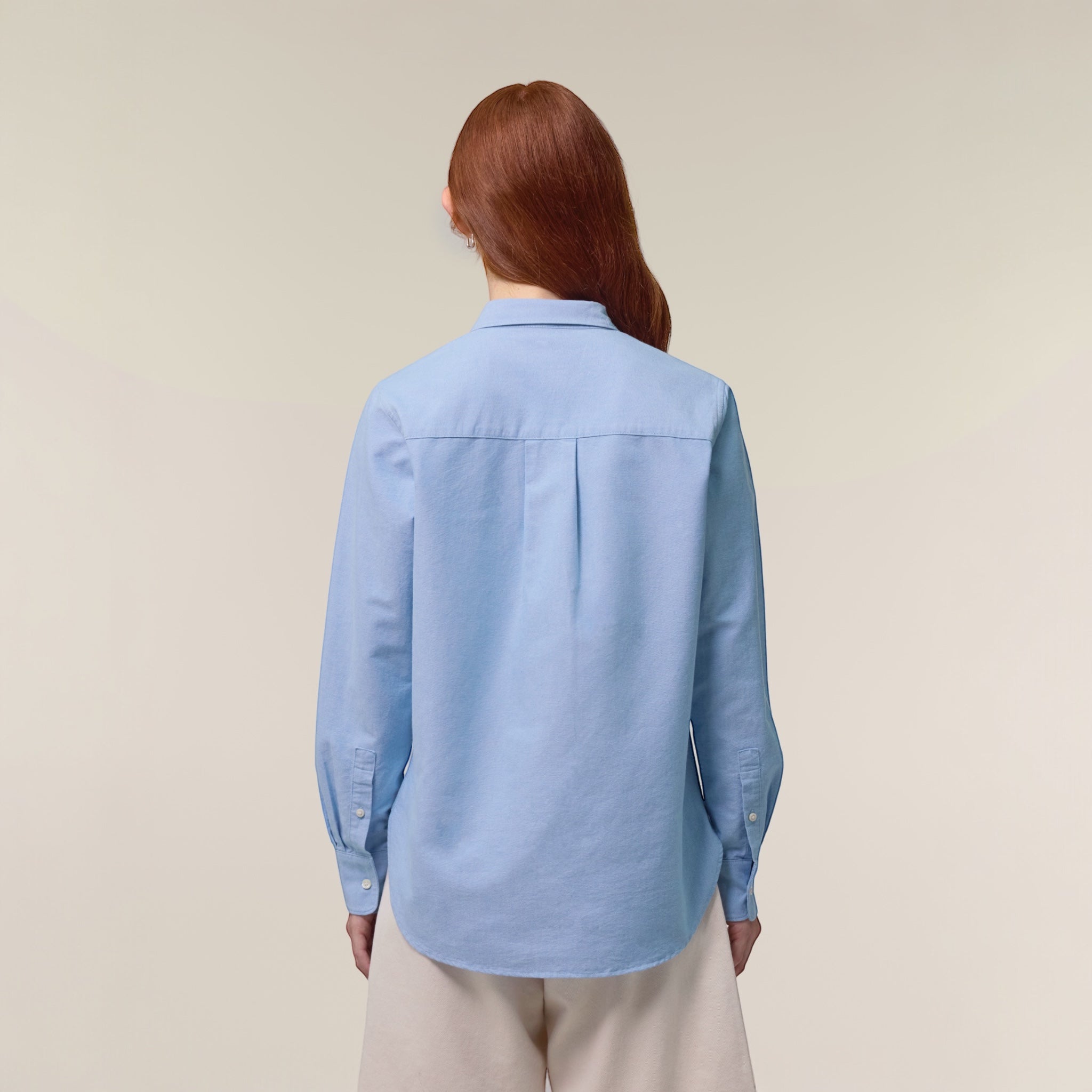Personalised left chest embroidered women's classic fit organic cotton 'Oxford' shirt - choose your own font & thread colour
