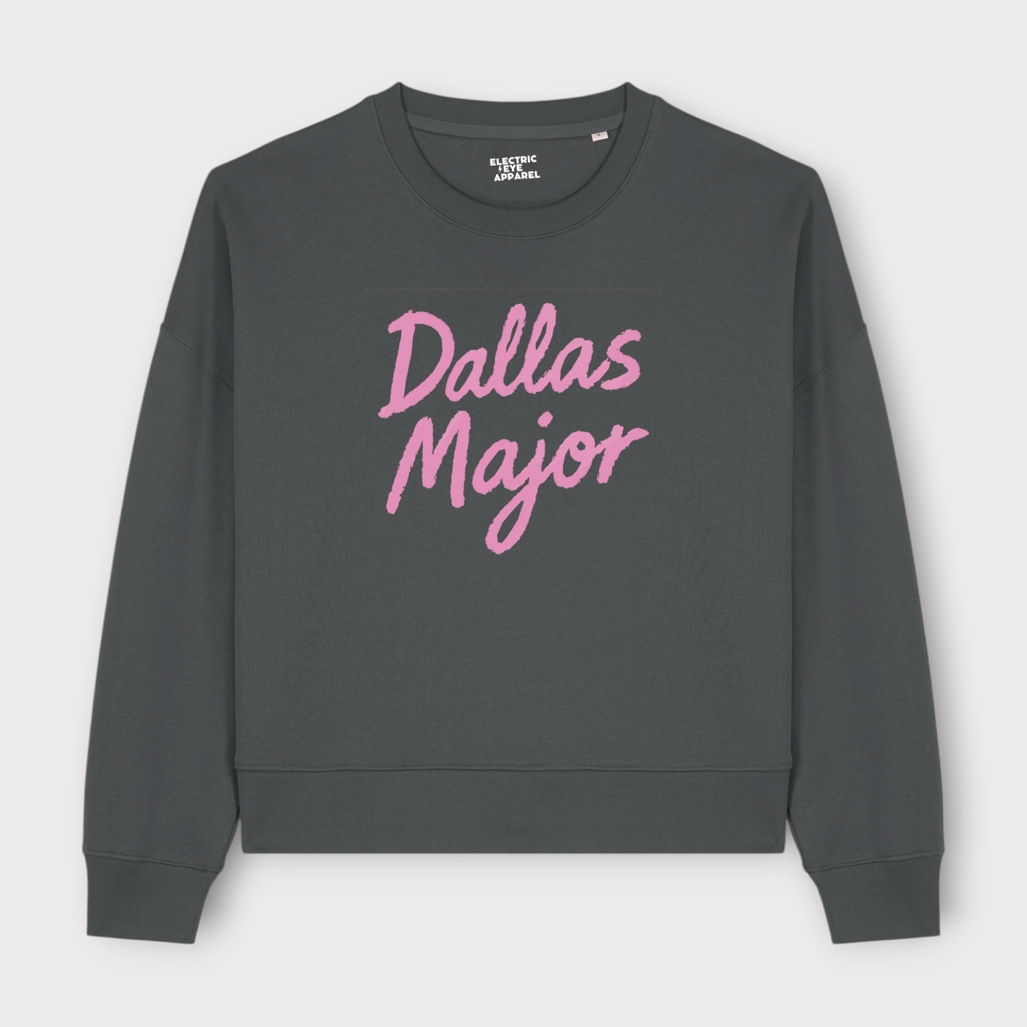'DALLAS MAJOR' lyric embroidered organic women's dropped shoulder 'alma' sweatshirt