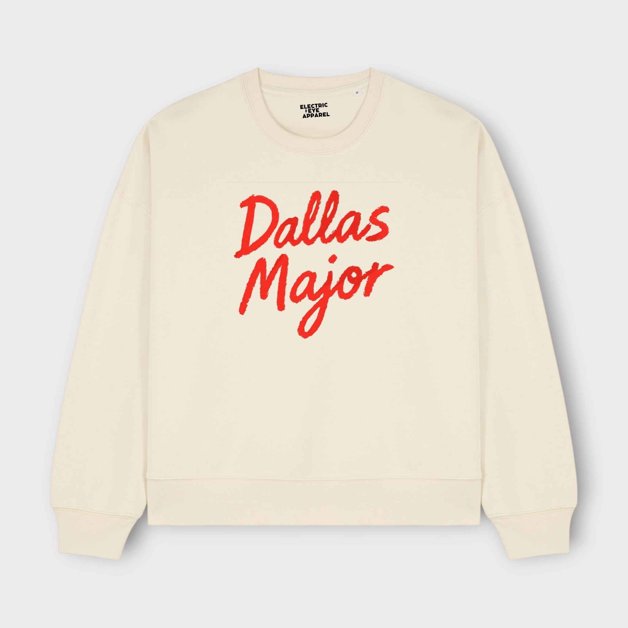 'DALLAS MAJOR' lyric embroidered organic women's dropped shoulder 'alma' sweatshirt