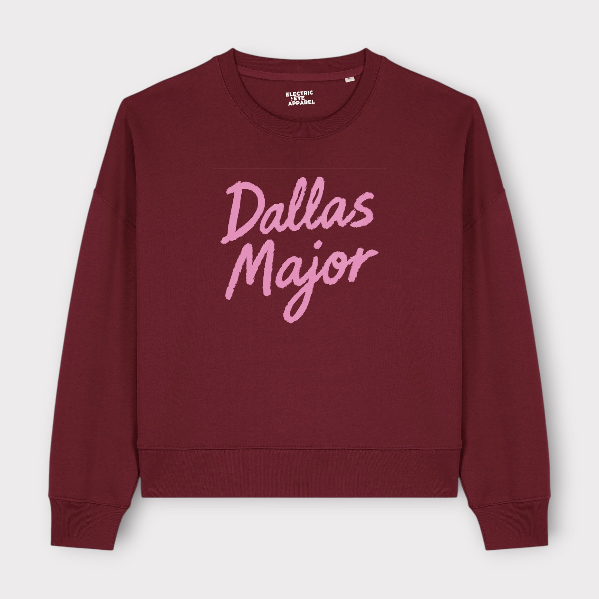 'DALLAS MAJOR' lyric embroidered organic women's dropped shoulder 'alma' sweatshirt