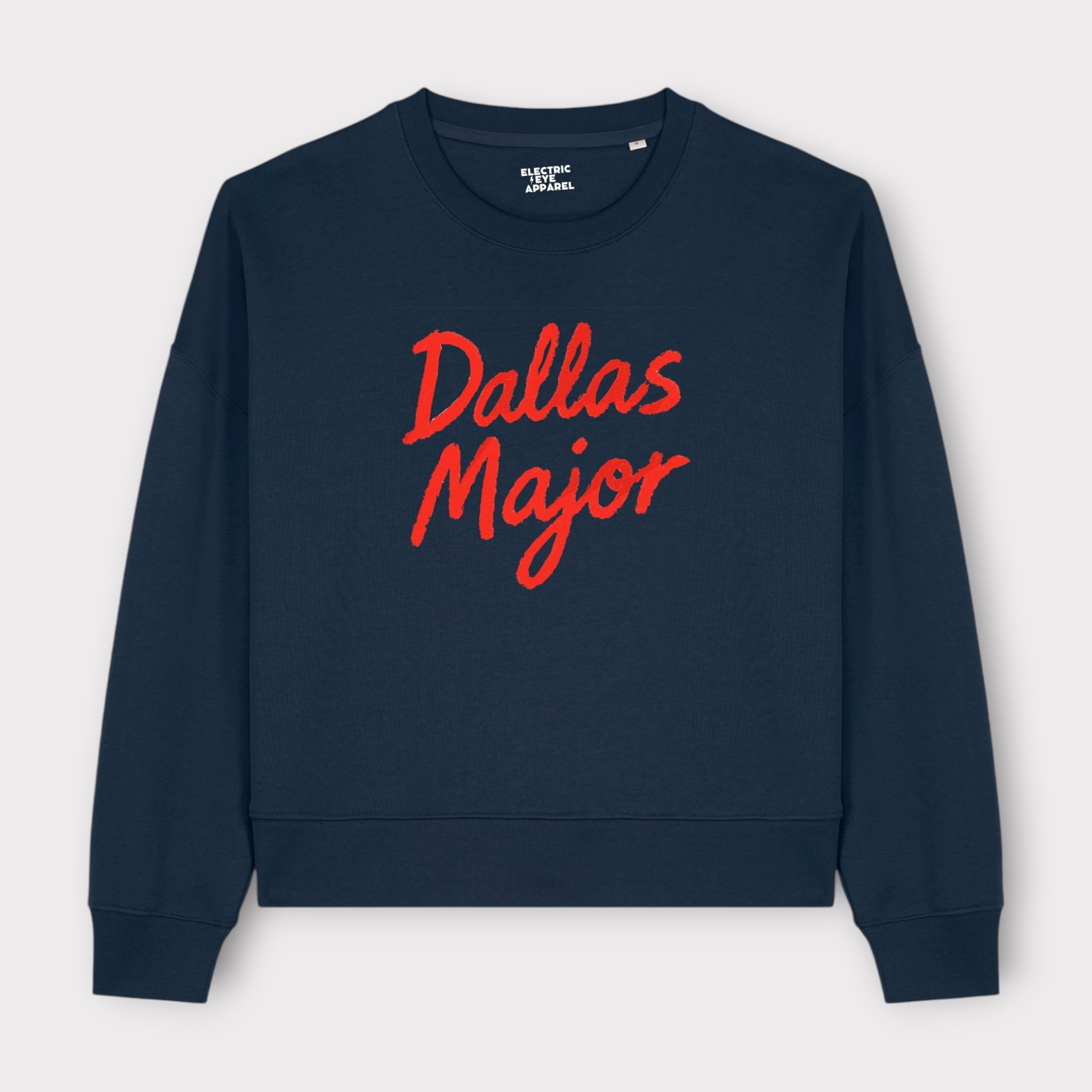 'DALLAS MAJOR' lyric embroidered organic women's dropped shoulder 'alma' sweatshirt