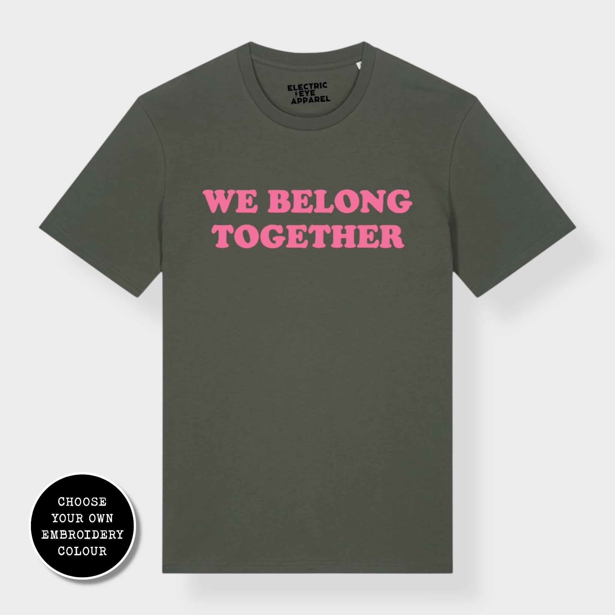 'WE BELONG TOGETHER' embroidered premium organic unisex 'Creator' t-shirt - sizes XXS-6XL