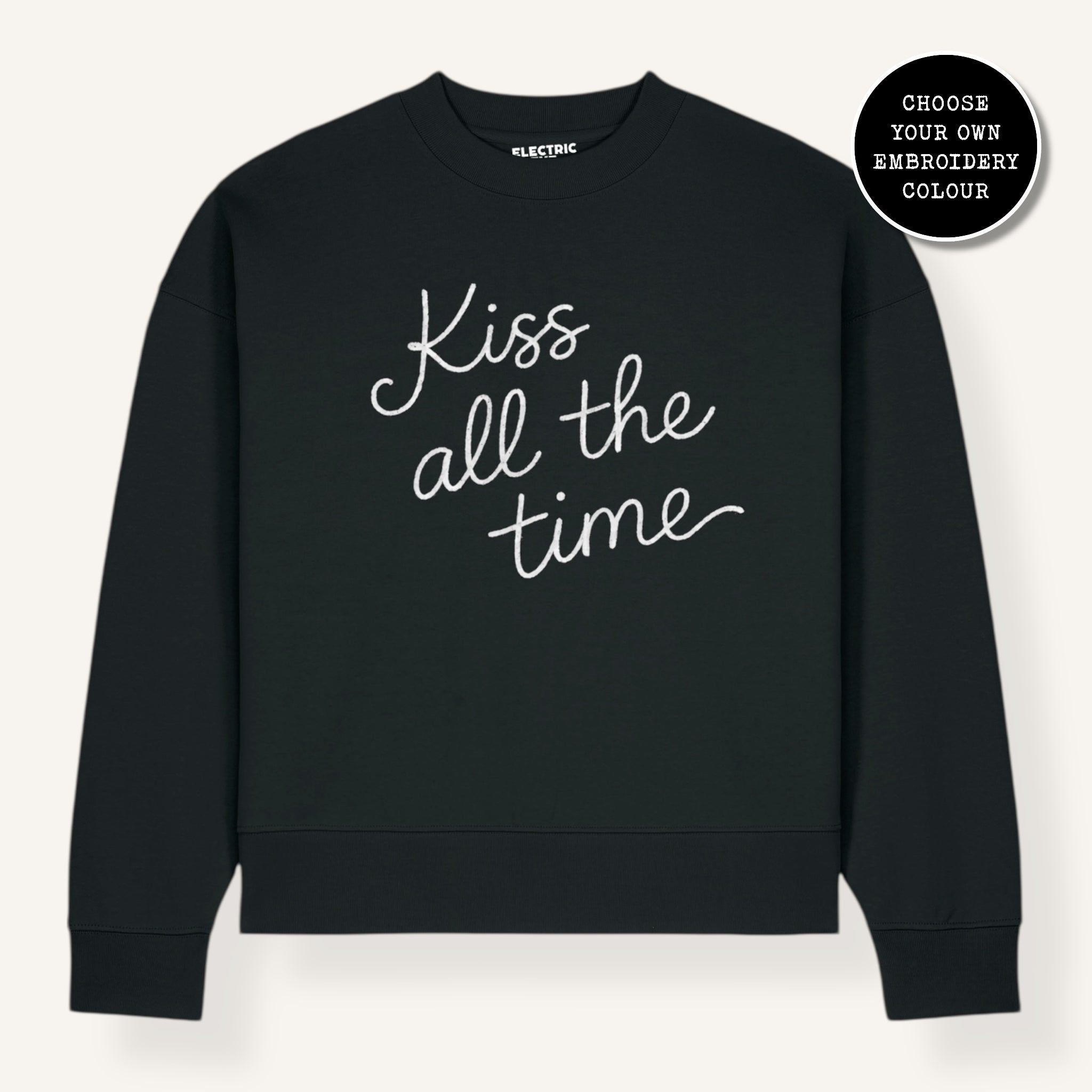 Men's 'KISS ALL THE TIME' embroidered organic cotton 'Ryler' sweatshirt