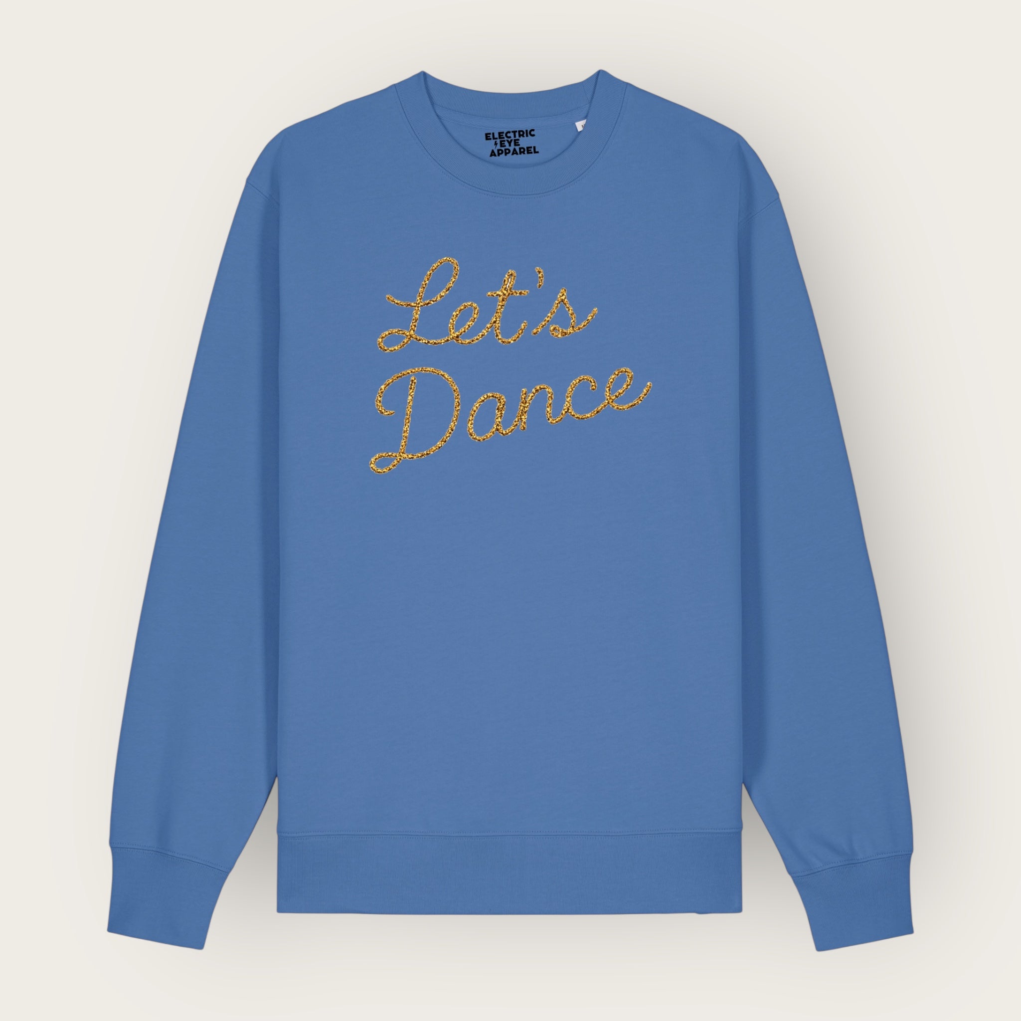 Unisex 'LET'S DANCE' embroidered organic cotton 'Thinker' sweatshirt - extended sizing XXS-5XL