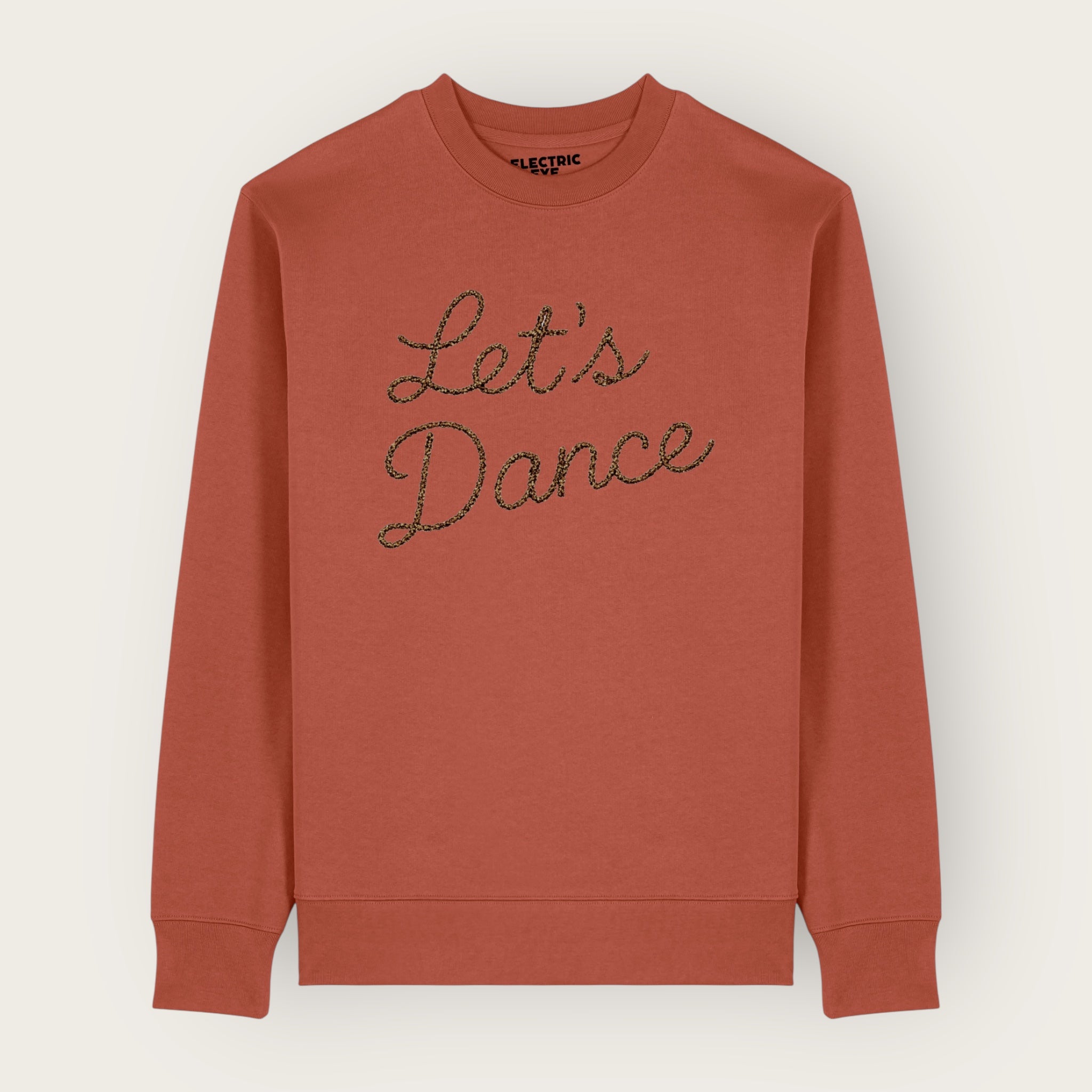 Unisex 'LET'S DANCE' embroidered organic cotton 'Thinker' sweatshirt - extended sizing XXS-5XL