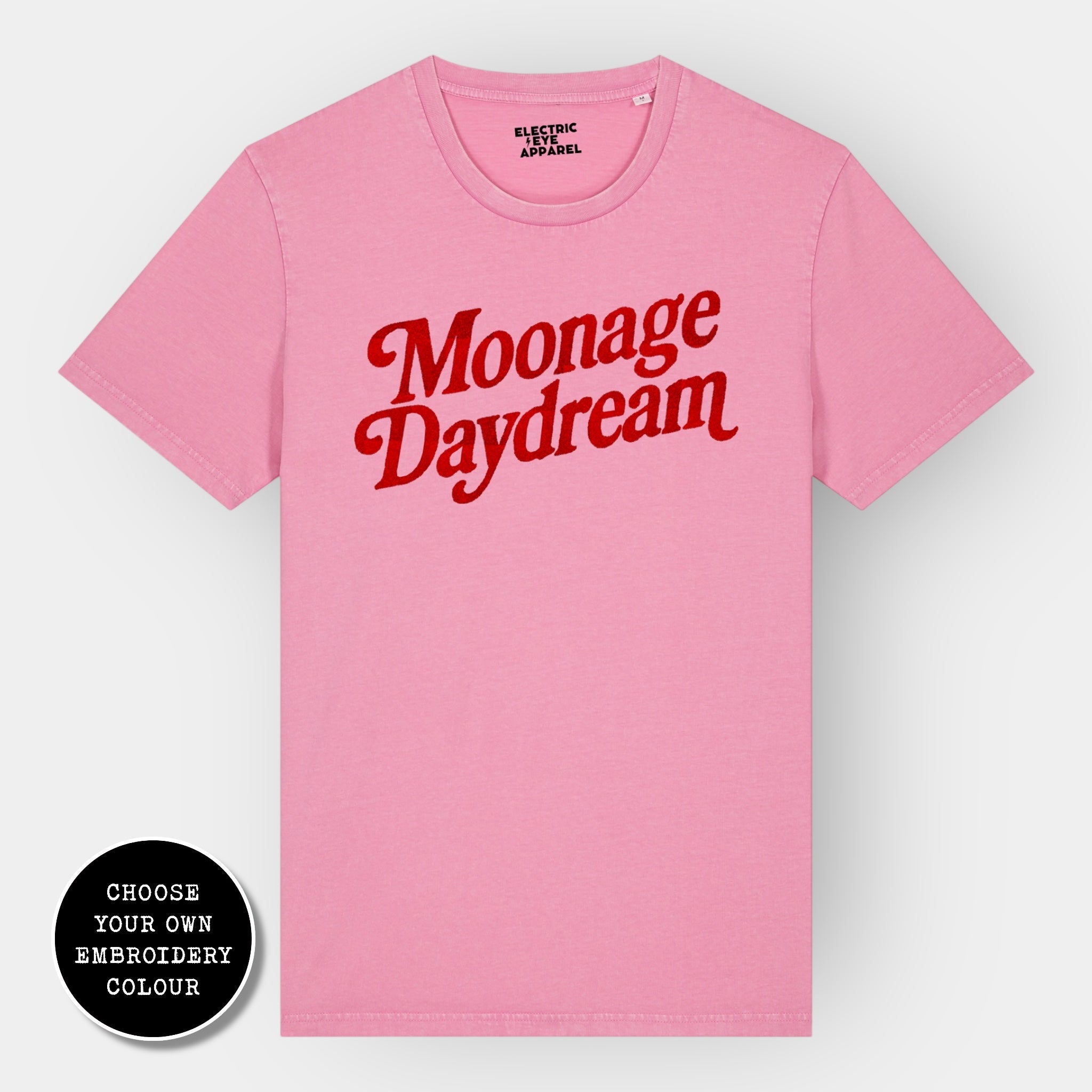 'MOONAGE DAYDREAM' embroidered premium organic unisex 'Crafter' t-shirt - sizes XXS-5XL