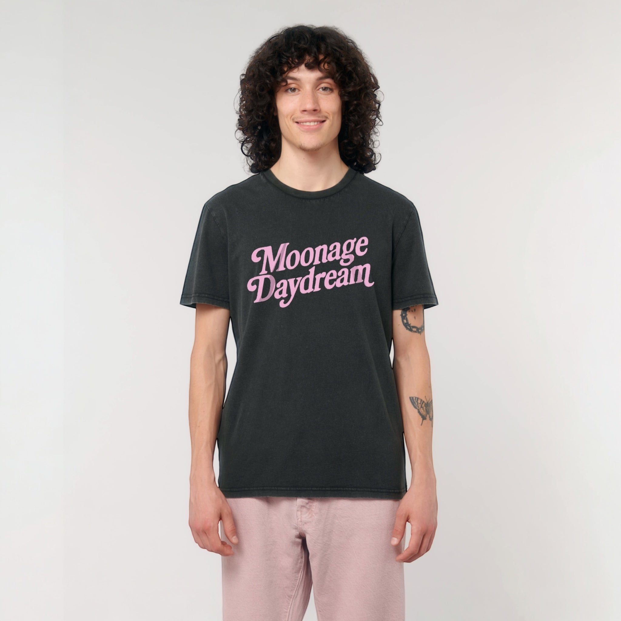 'MOONAGE DAYDREAM' embroidered premium organic unisex 'Crafter' t-shirt - sizes XXS-5XL