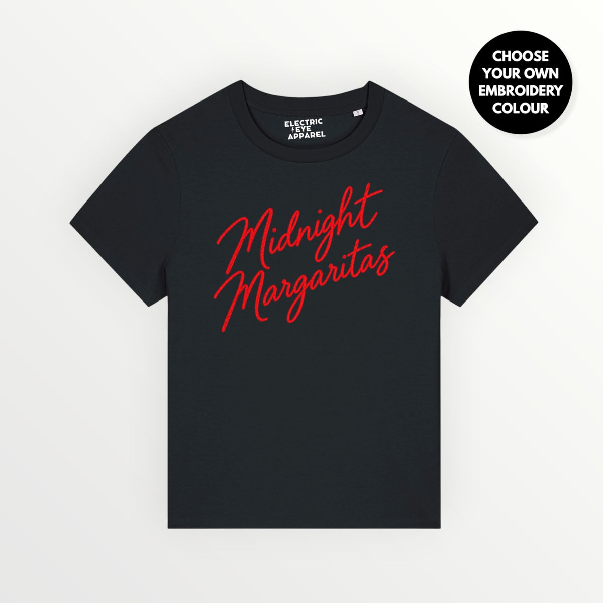 'Midnight Margaritas' embroidered premium organic women's classic fit 'Muser' t-shirt - sizes XS-5XL