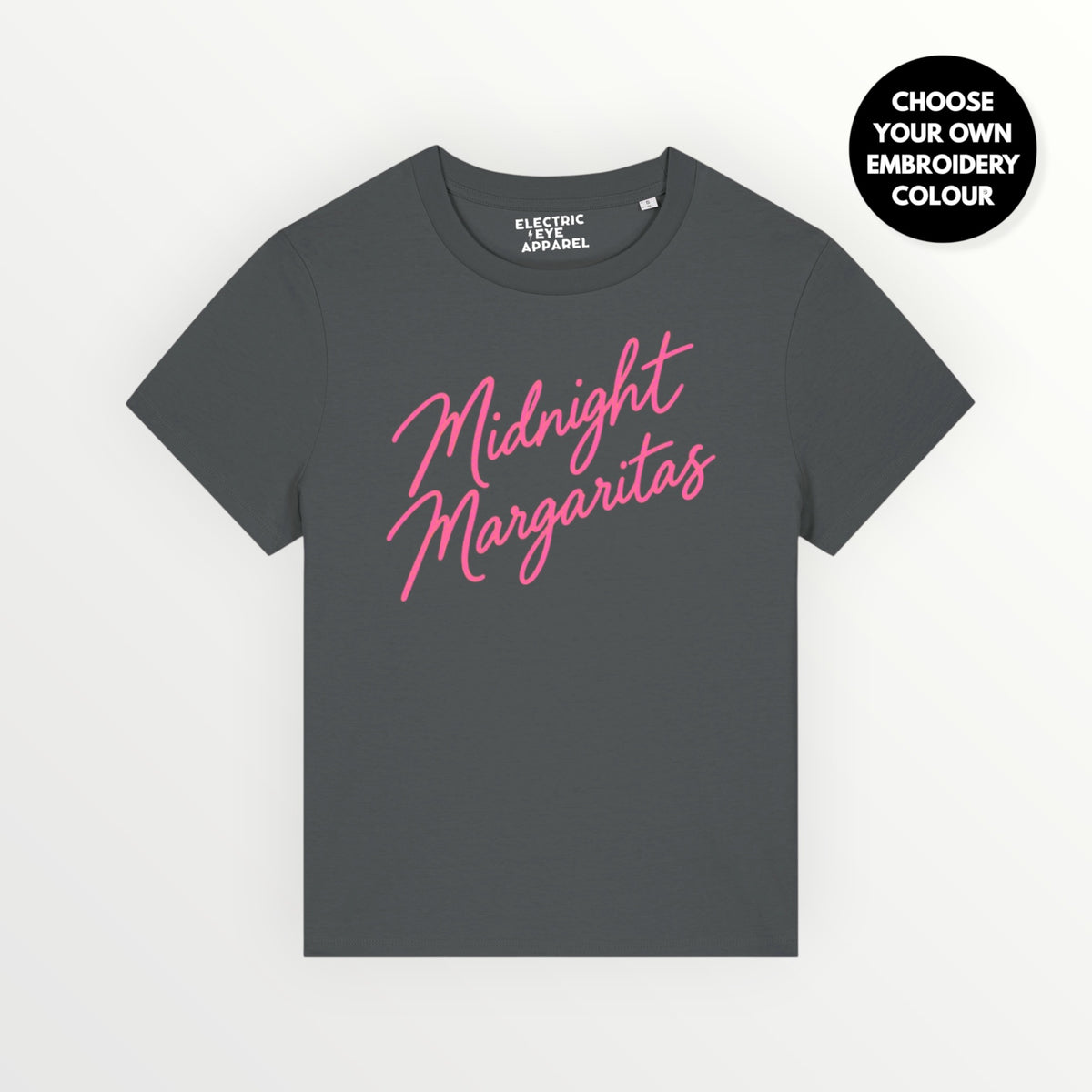 'Midnight Margaritas' embroidered premium organic women's classic fit 'Muser' t-shirt - sizes XS-5XL