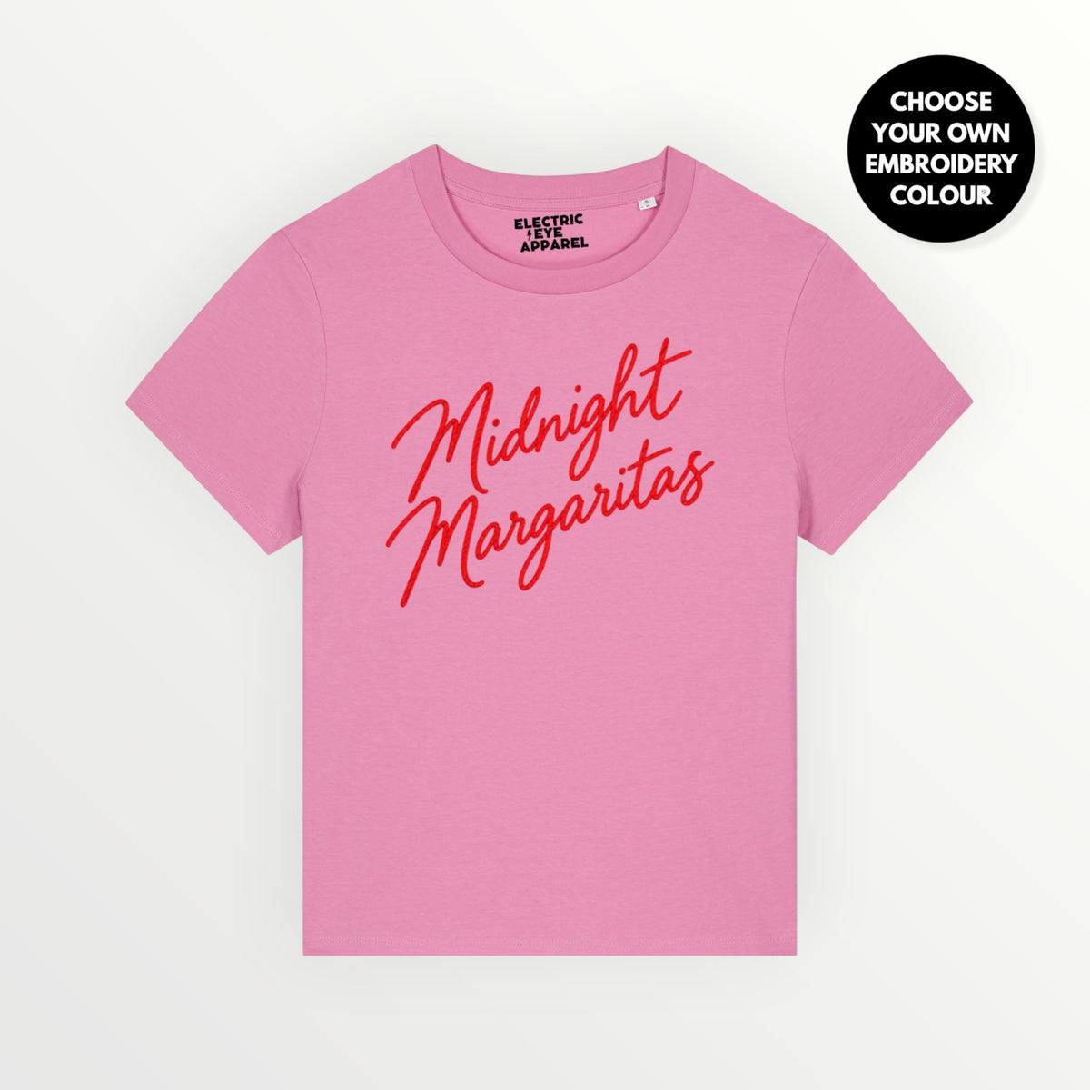 'Midnight Margaritas' embroidered premium organic women's classic fit 'Muser' t-shirt - sizes XS-5XL