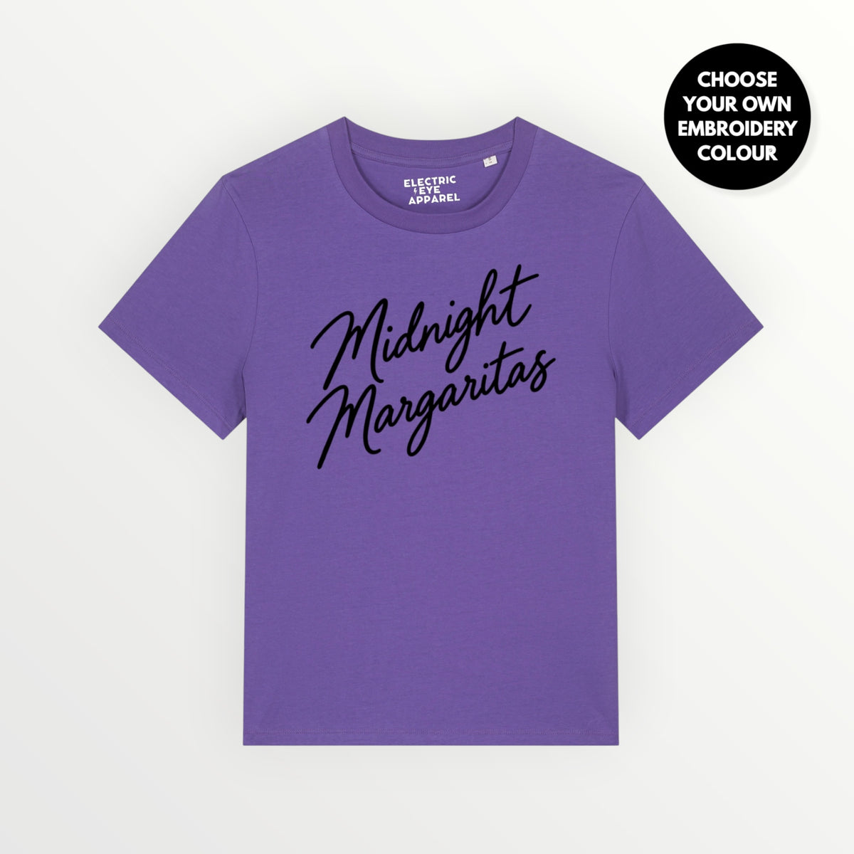 'Midnight Margaritas' embroidered premium organic women's classic fit 'Muser' t-shirt - sizes XS-5XL