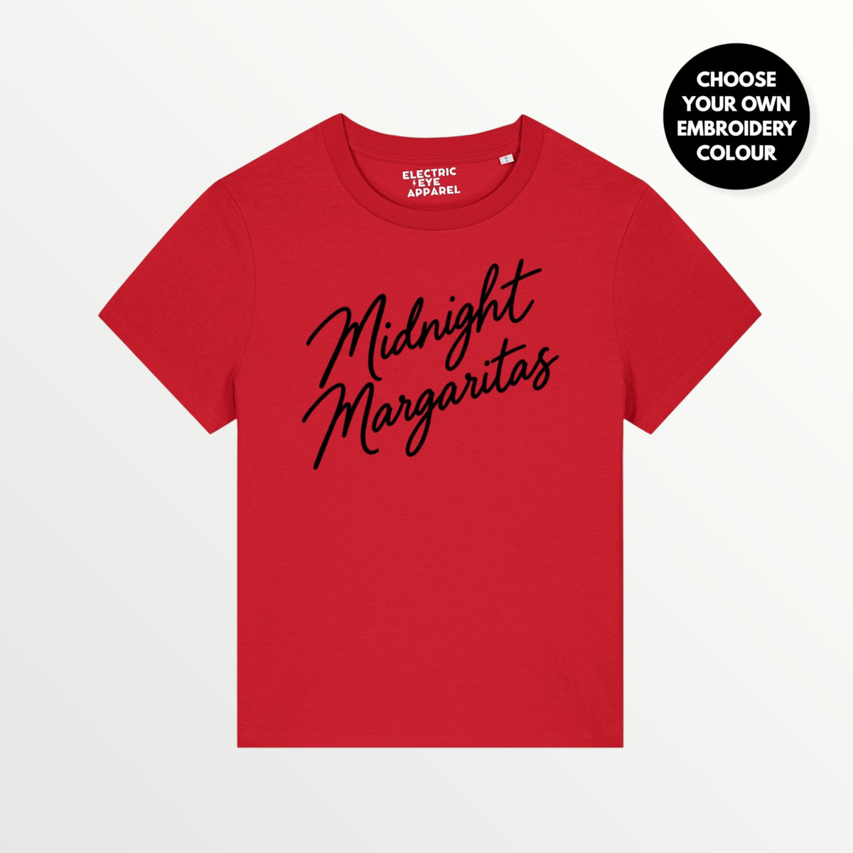 'Midnight Margaritas' embroidered premium organic women's classic fit 'Muser' t-shirt - sizes XS-5XL
