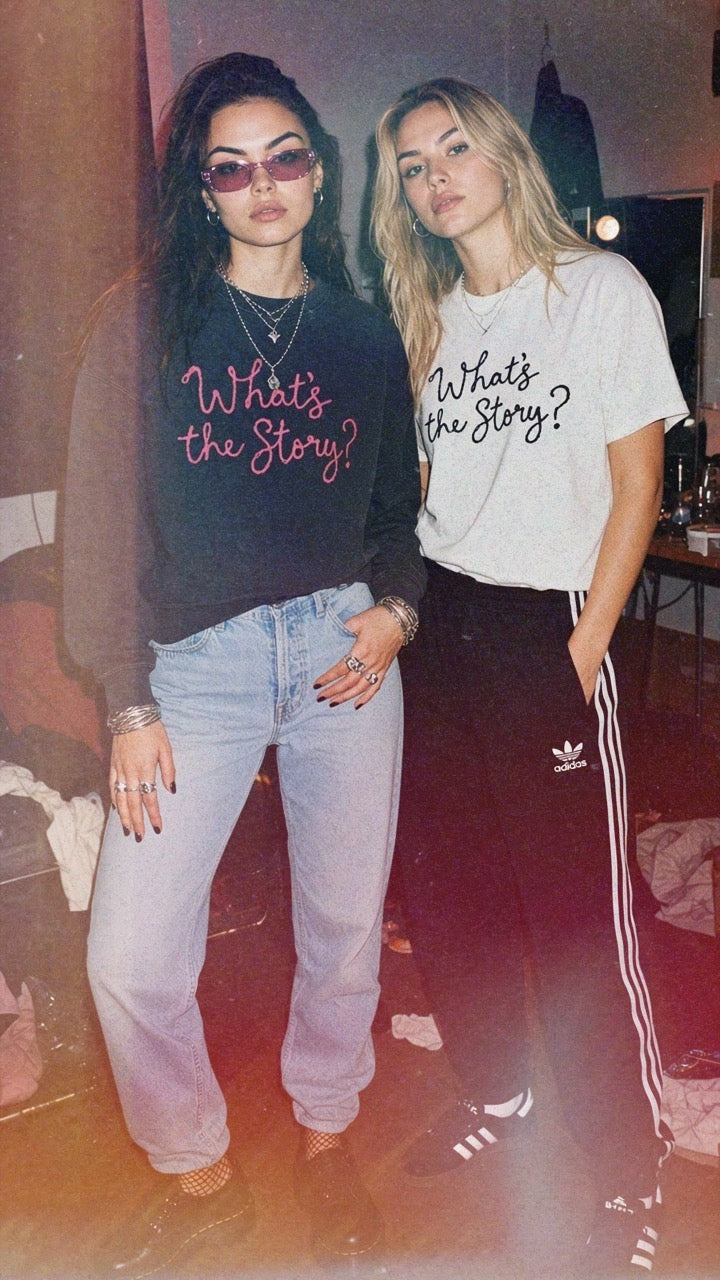 'What's the Story?' embroidered organic women's dropped shoulder 'Alma' sweatshirt - choose your own embroidery colour