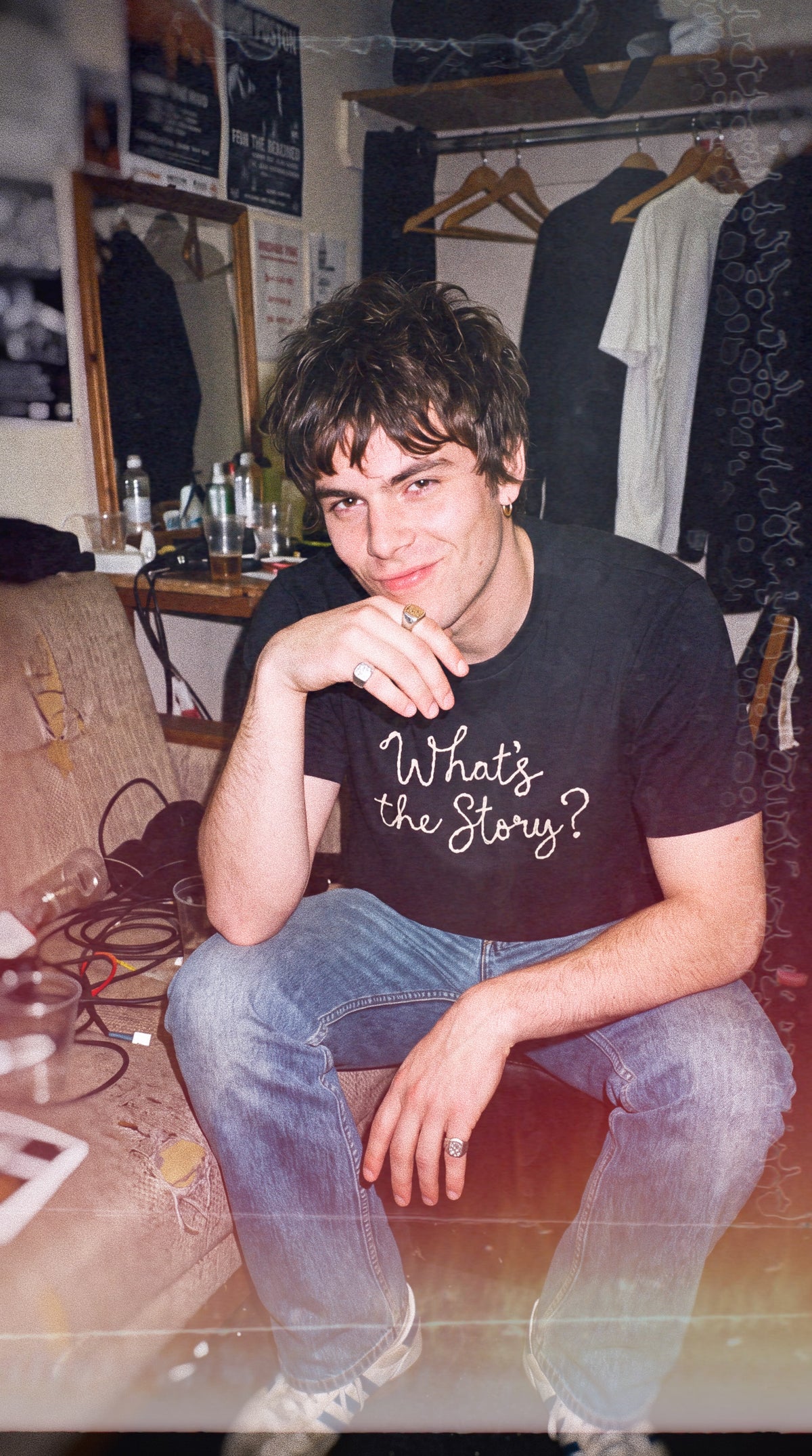 'What's the Story?' embroidered premium organic men's 'Rocker' t-shirt - sizes XXS-5XL