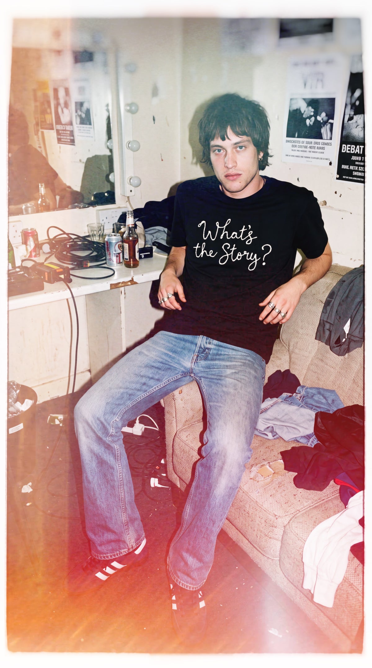 'What's the Story?' embroidered premium organic men's 'Rocker' t-shirt - sizes XXS-5XL