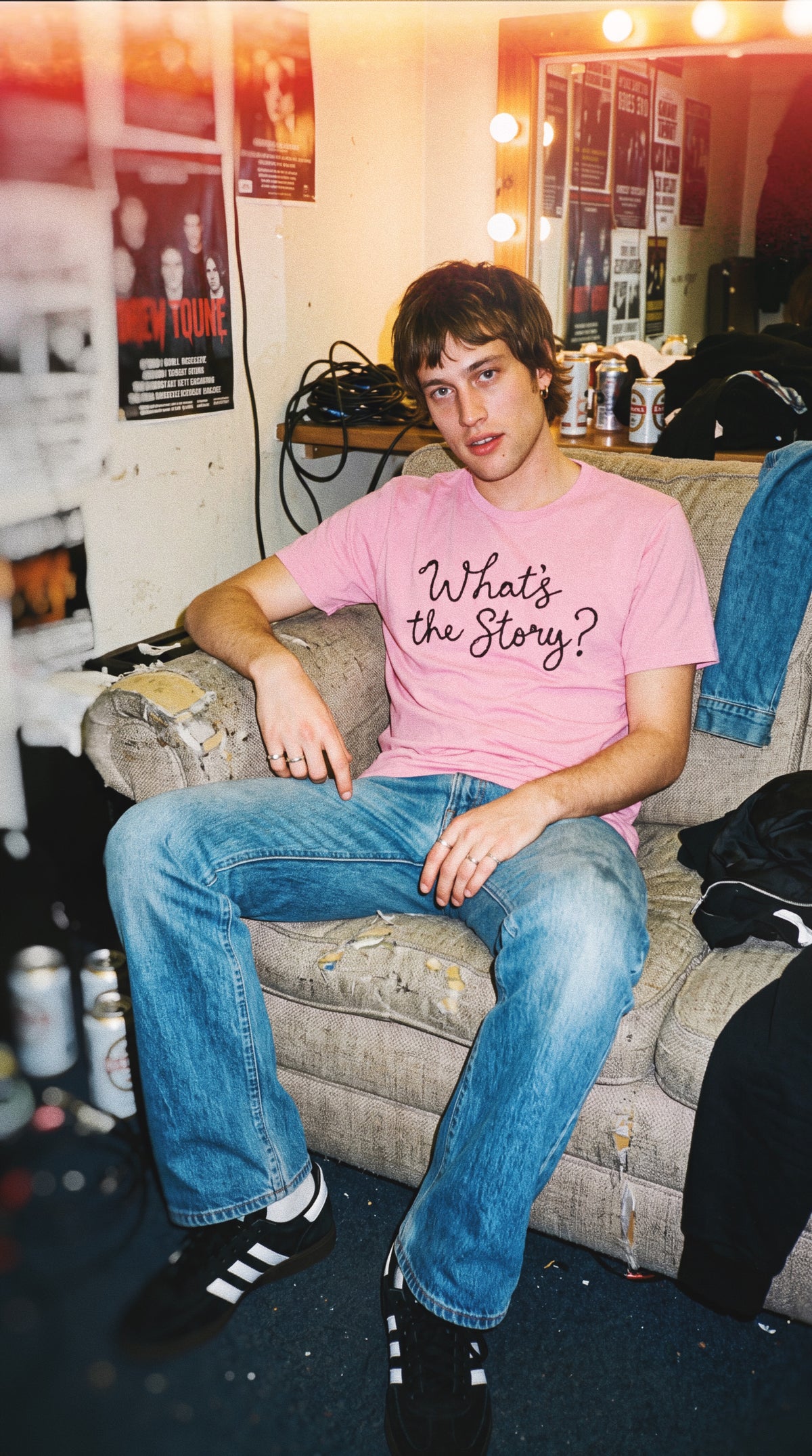 'What's the Story?' embroidered premium organic men's 'Rocker' t-shirt - sizes XXS-5XL