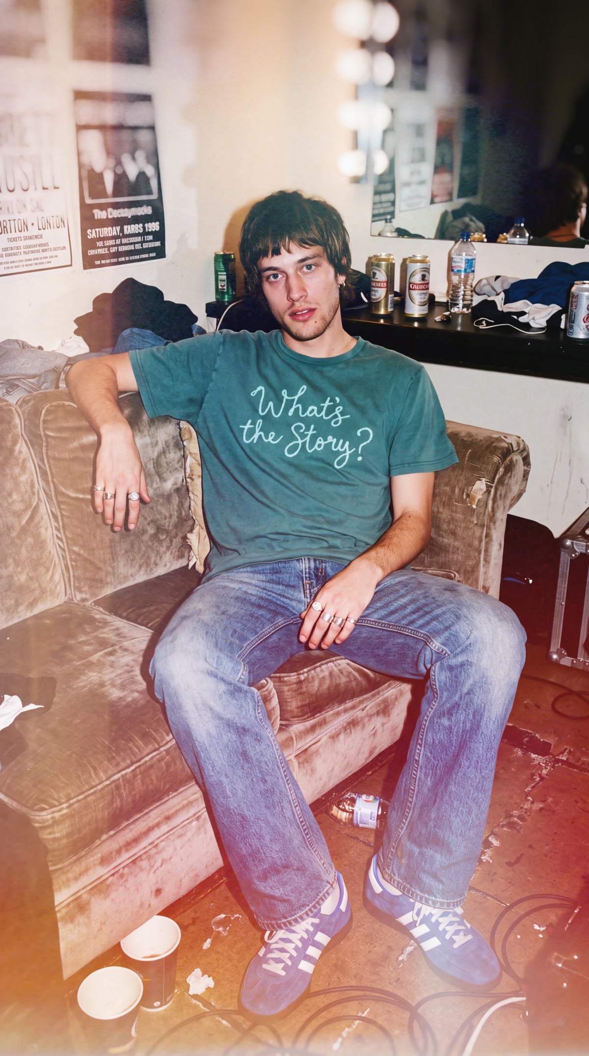 'What's the Story?' embroidered premium organic men's 'Rocker' t-shirt - sizes XXS-5XL