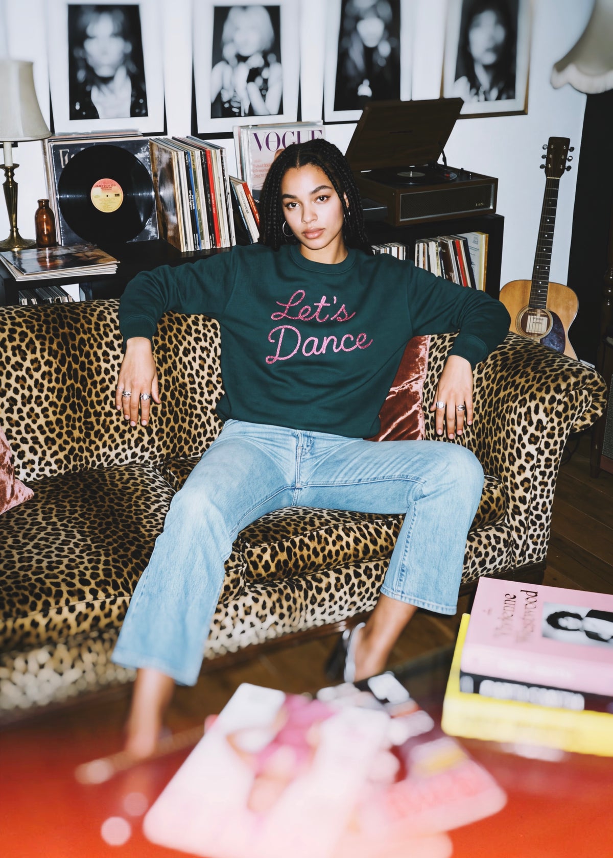 Unisex 'LET'S DANCE' embroidered organic cotton 'Thinker' sweatshirt - extended sizing XXS-5XL