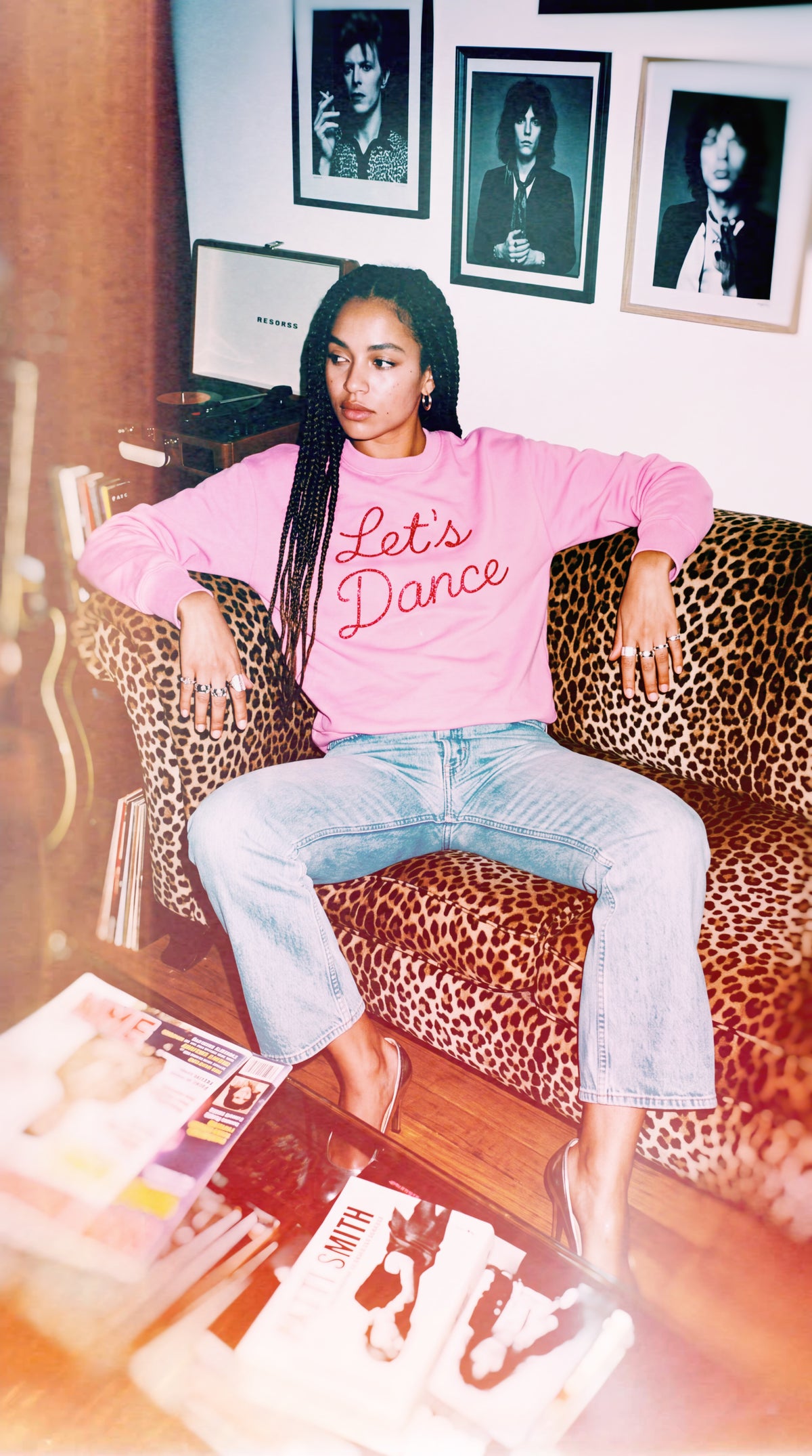 Unisex 'LET'S DANCE' embroidered organic cotton 'Thinker' sweatshirt - extended sizing XXS-5XL