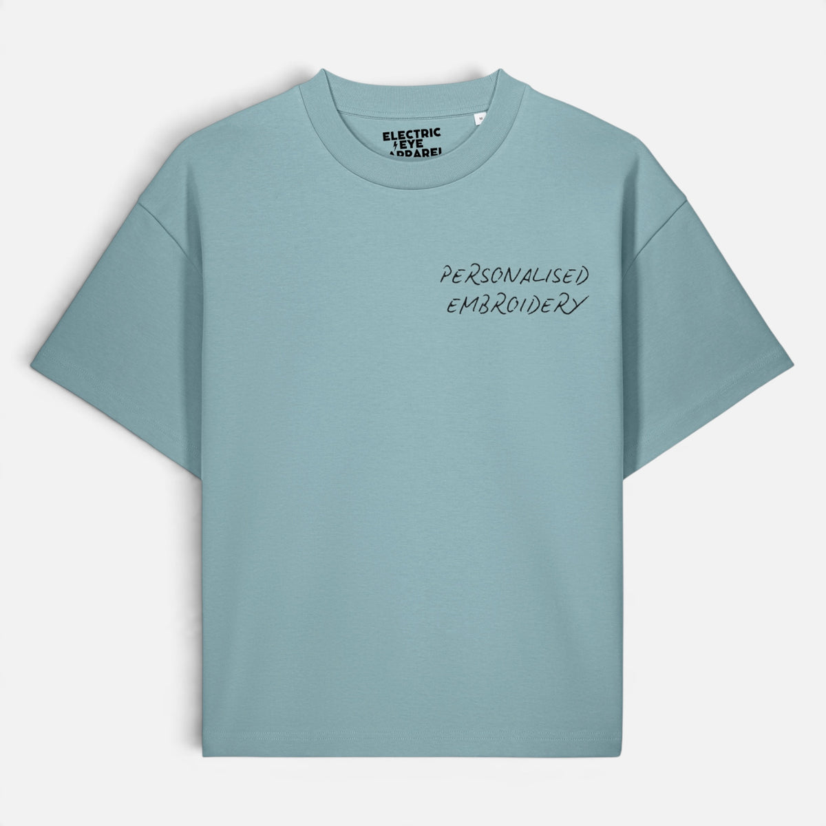 NEW Unisex Personalised Lyric Left Chest Embroidered premium organic relaxed fit 'Hazener' t-shirt