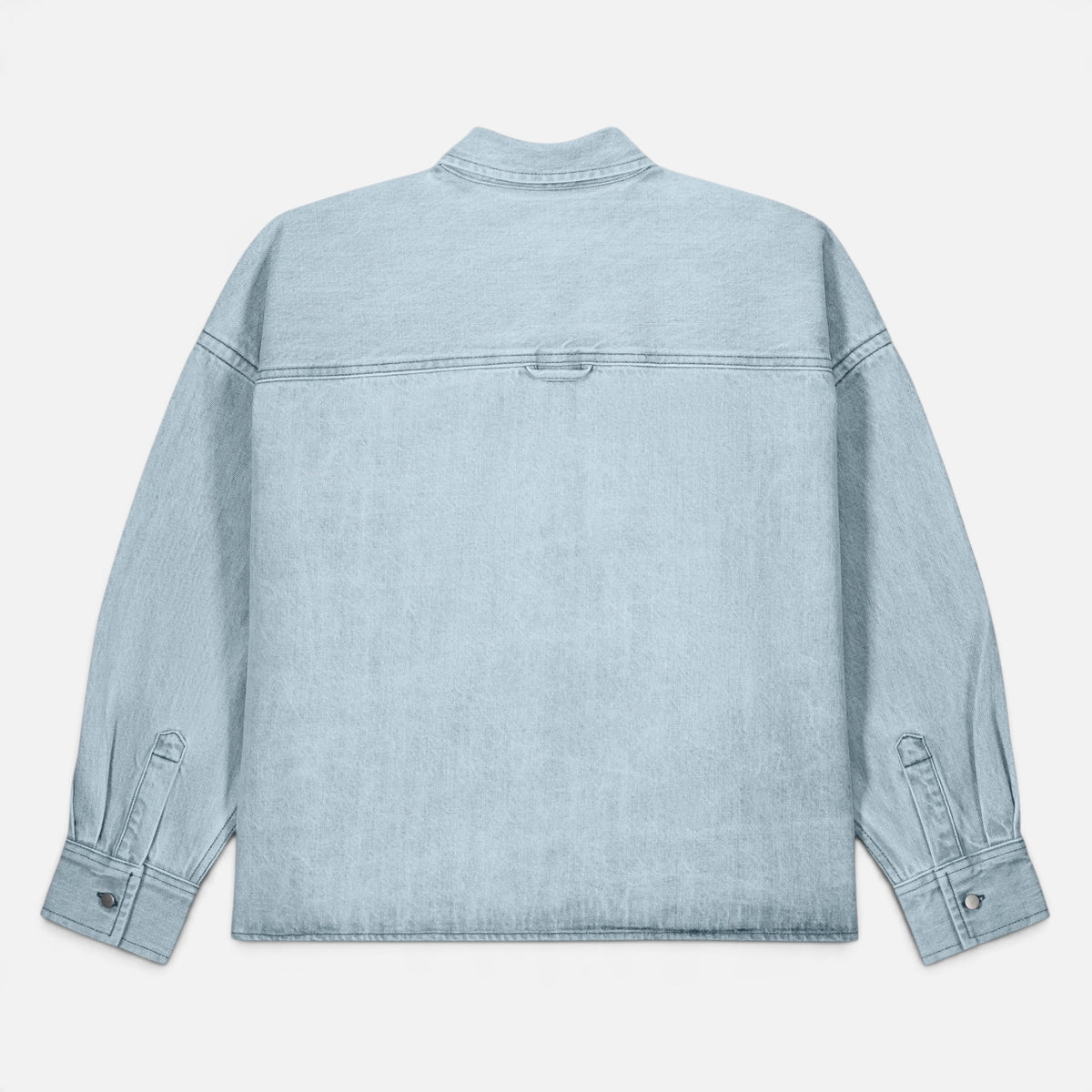 NEW Women's Personalised Left Chest Embroidered Oversized Women's Denim Overshirt - choose your own words, font, thread colour