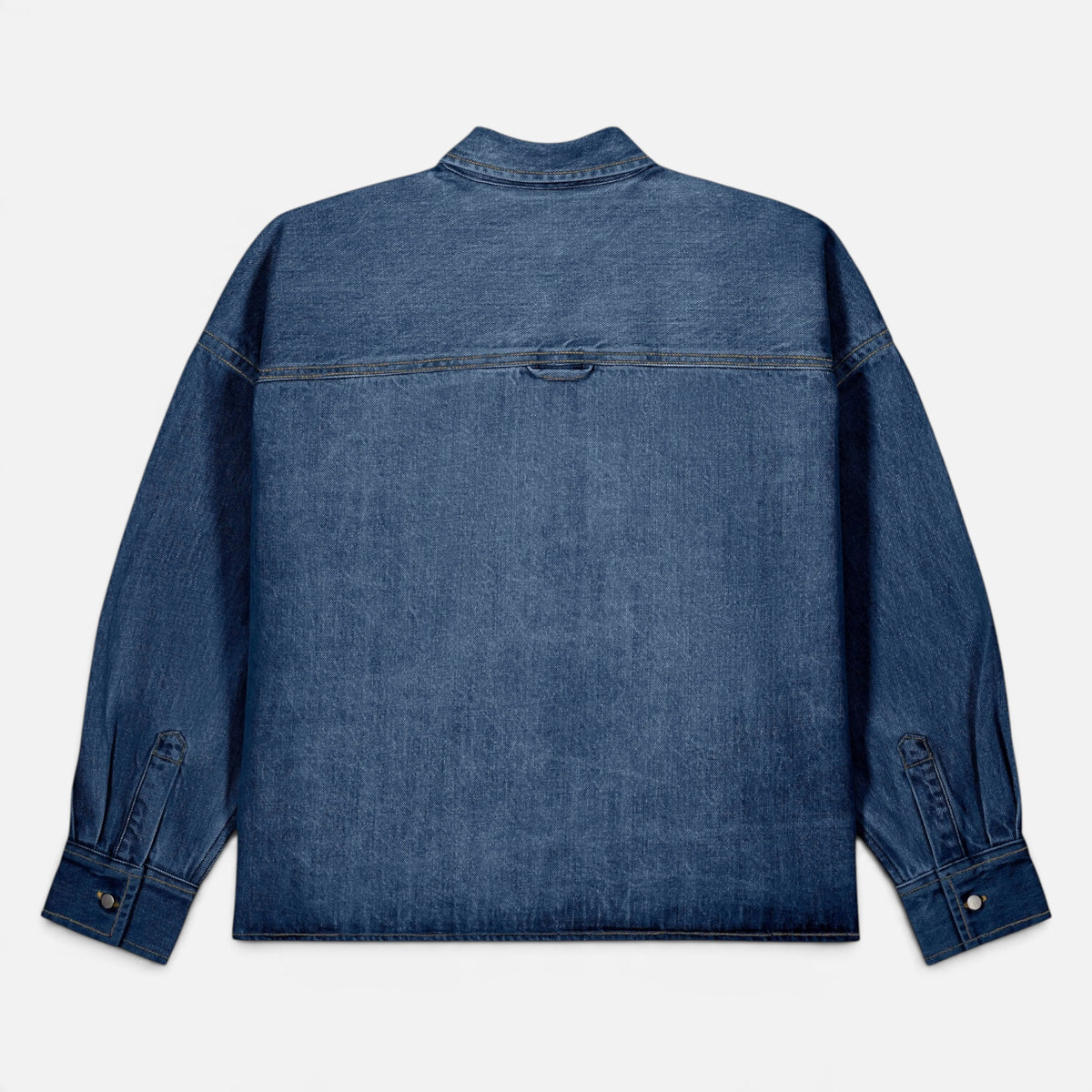 NEW Women's Personalised Left Chest Embroidered Oversized Women's Denim 'Ember' Overshirt - choose your own words, font, thread colour