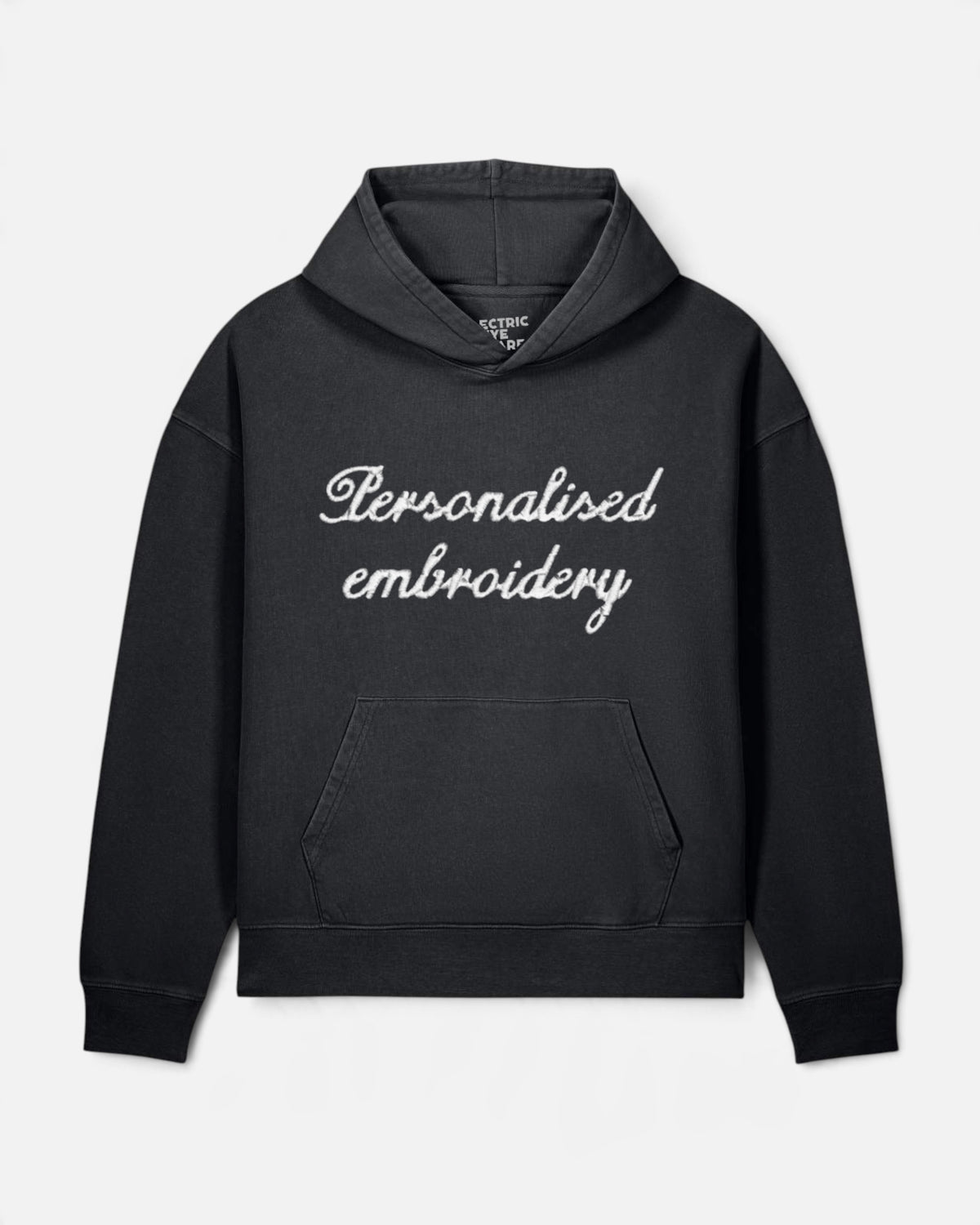 NEW Women's Personalised Lyric Centre Chest Embroidered premium organic vintage 'Chaser' hoodie