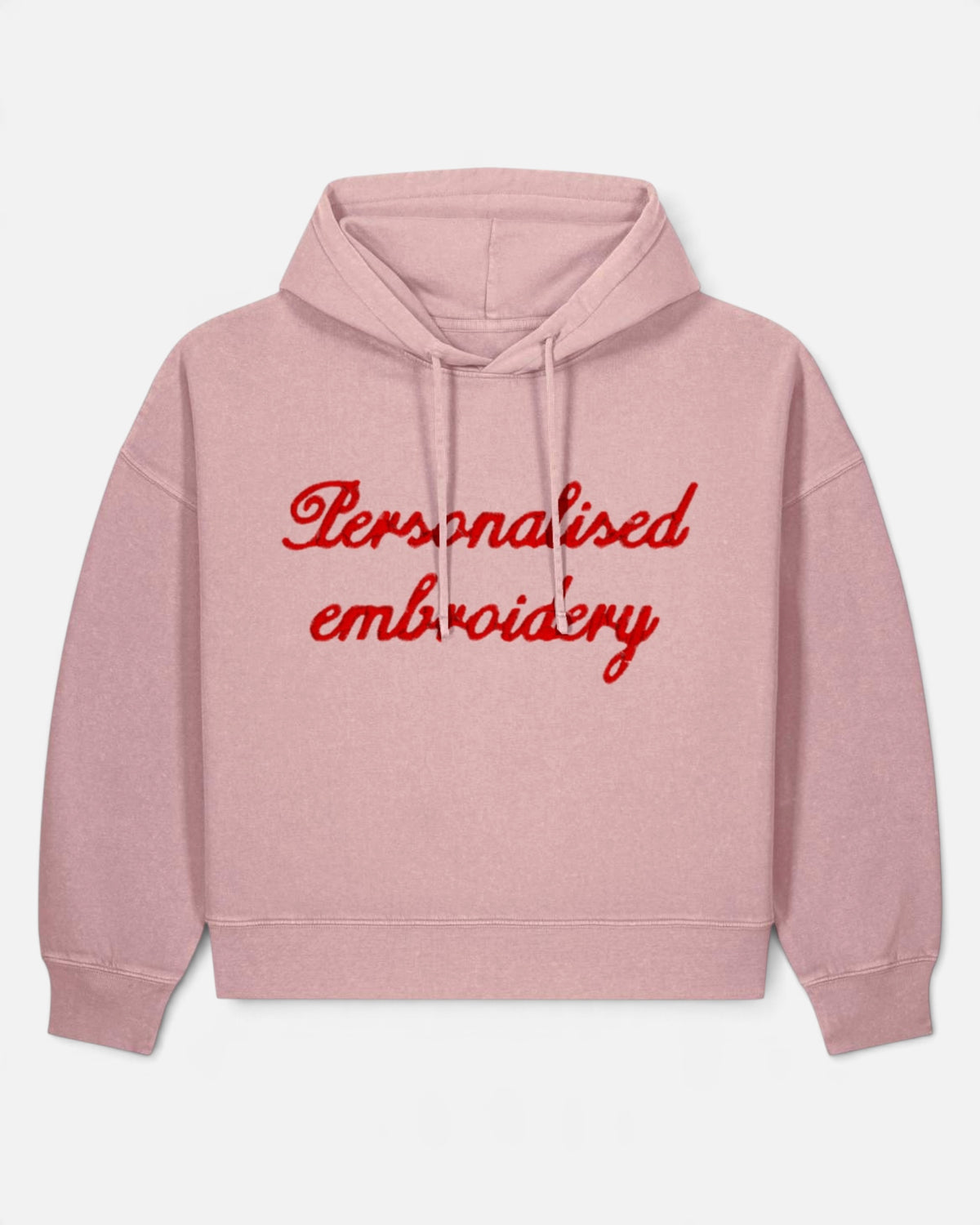 NEW Women's Personalised Lyric Centre Chest Embroidered premium organic vintage 'Nora' hoodie