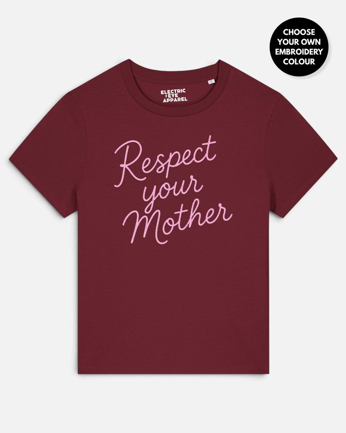 'RESPECT YOUR MOTHER' hand-embroidered style premium organic women's classic fit 'Muser' t-shirt - sizes XS-5XL