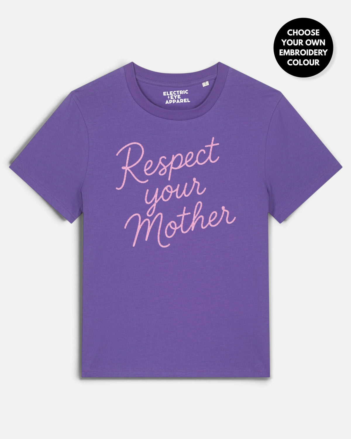 'RESPECT YOUR MOTHER' hand-embroidered style premium organic women's classic fit 'Muser' t-shirt - sizes XS-5XL
