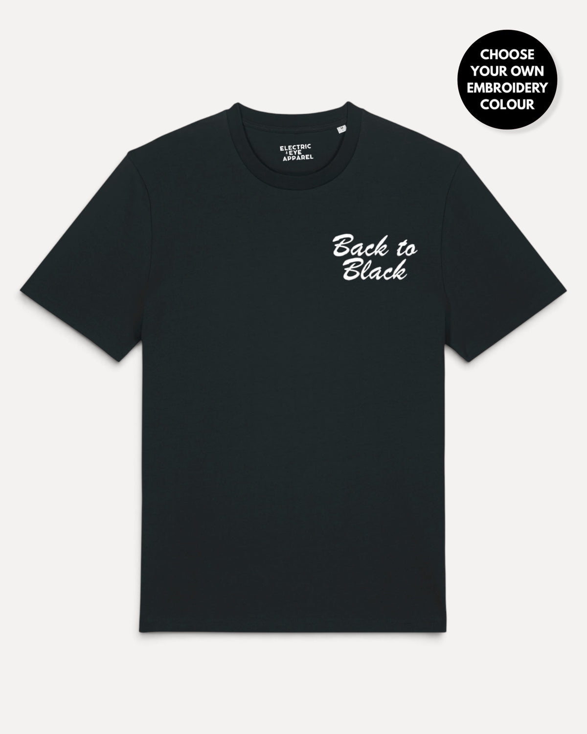 Men's 'BACK TO BLACK' left chest embroidered premium organic classic fit 'Creator' t-shirt