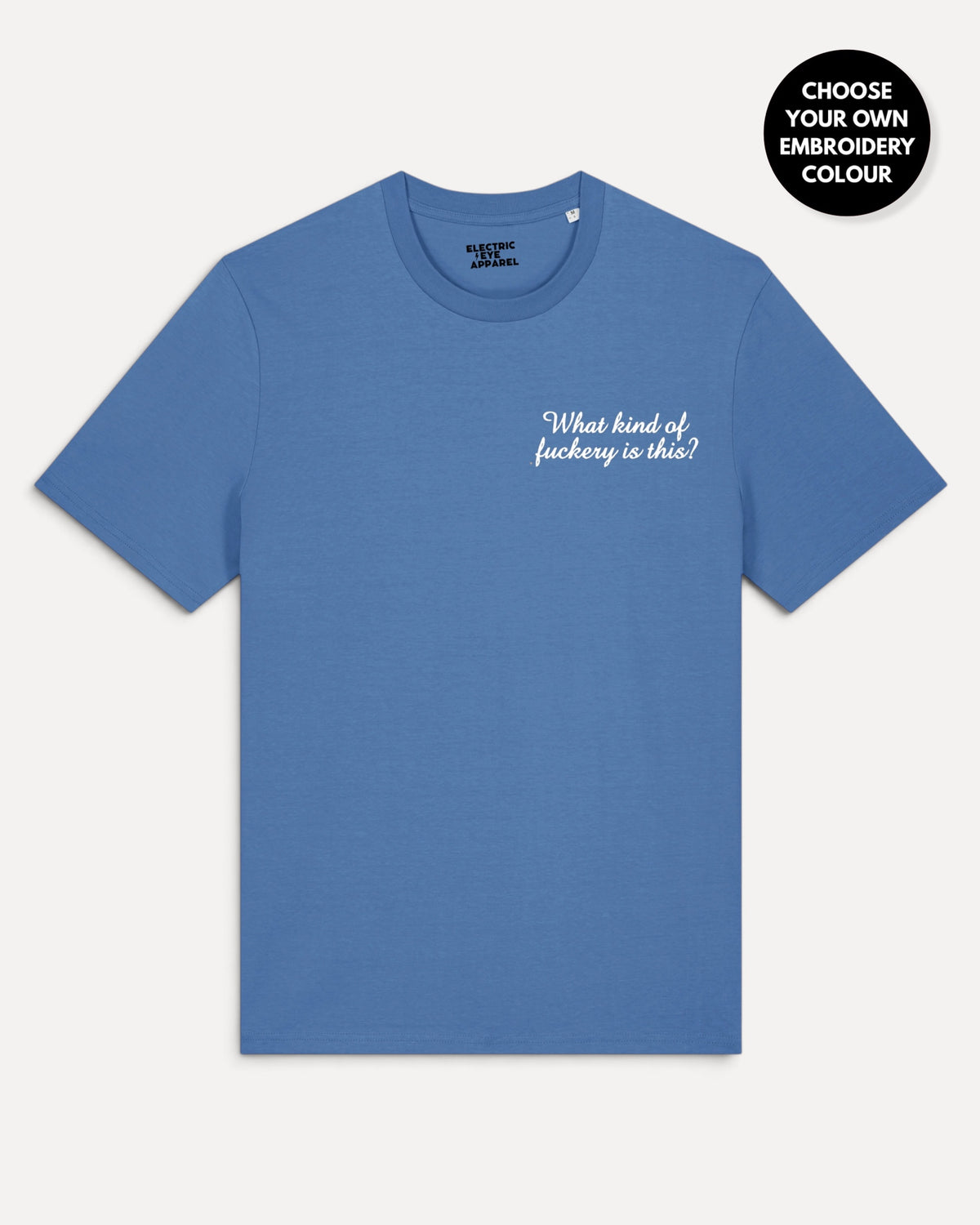 Men's 'WHAT KIND OF F CKERY IS THIS?' left chest embroidered premium organic classic fit 'Creator' t-shirt