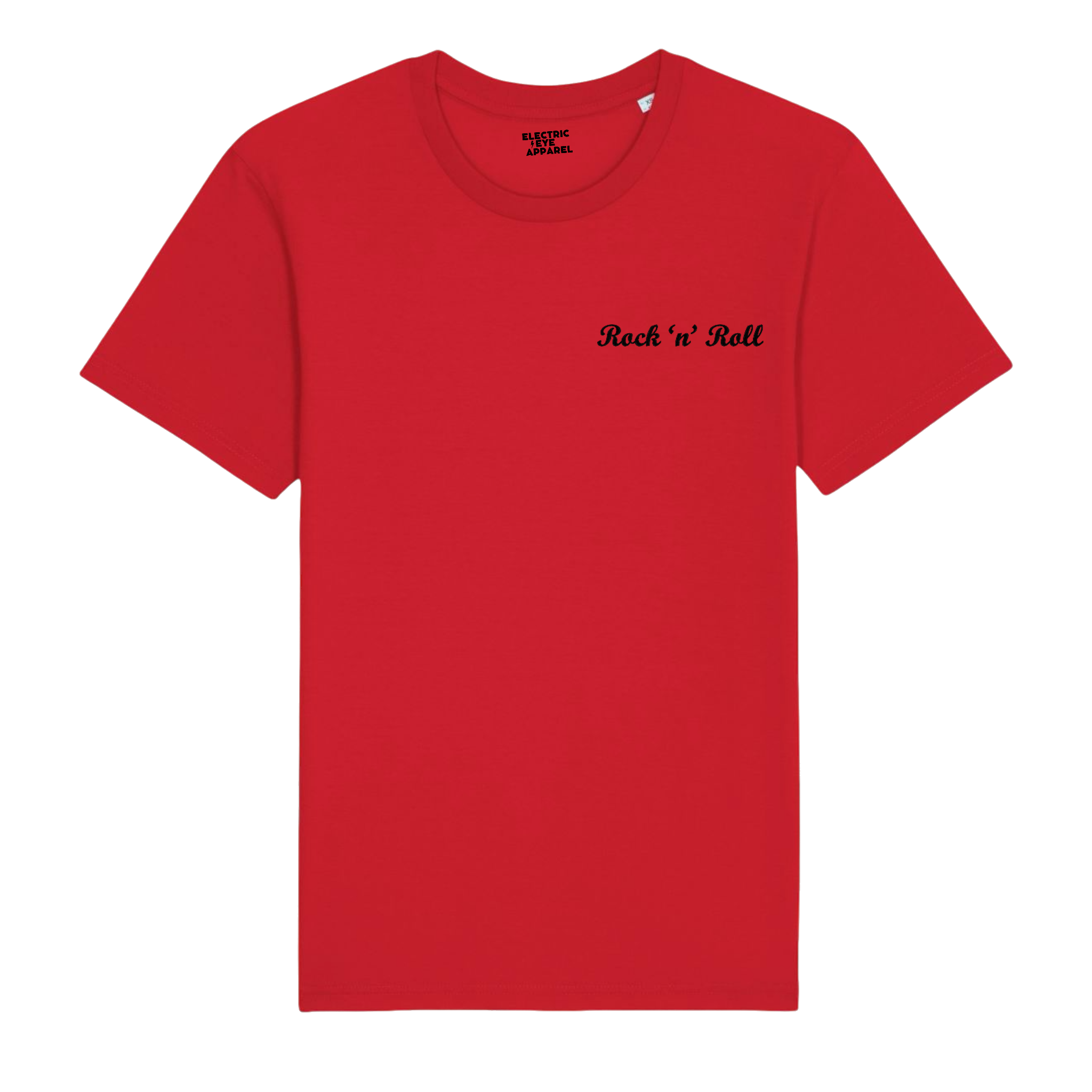 'ROCK 'N' ROLL' left chest embroidered premium organic iconic unisex t-shirt