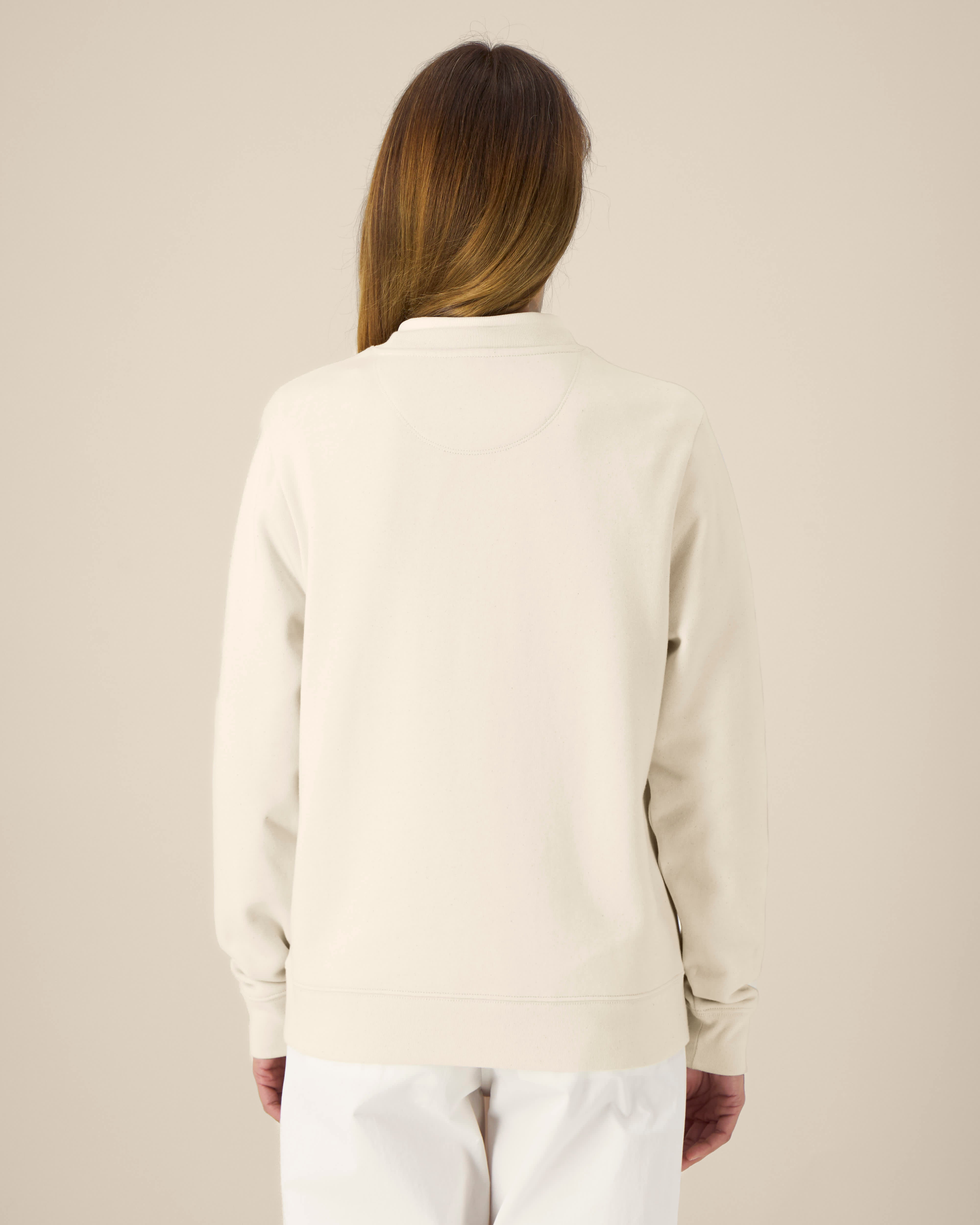 'MORE THAN A WOMAN' embroidered organic cotton women's 'Thinker' sweatshirt - extended sizing XS-6XL